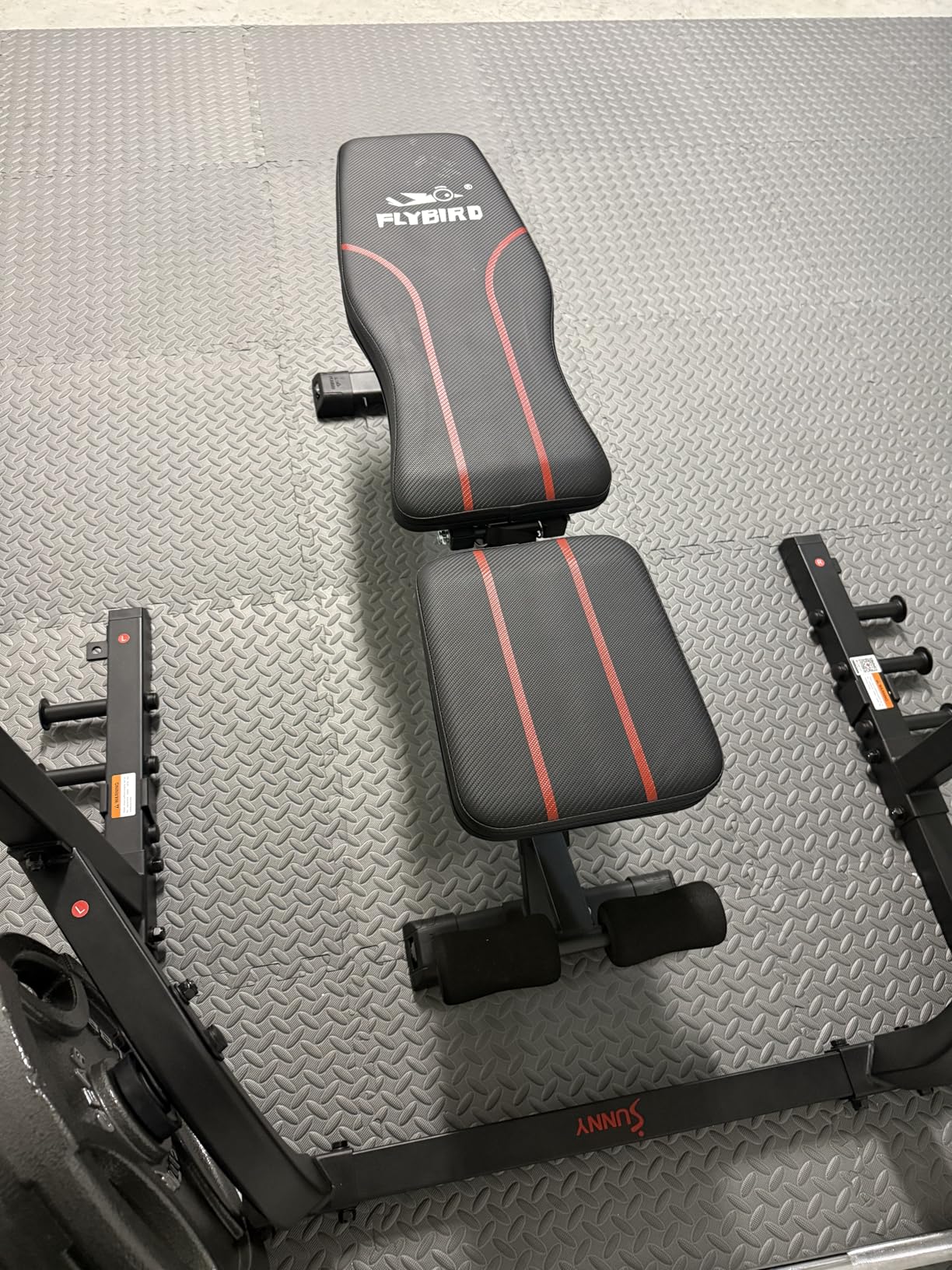 FLYBIRD Adjustable Bench, Utility Weight Bench for Full Body Workout- Multi-Purpose Foldable Incline Bench (Black) customer photo 2