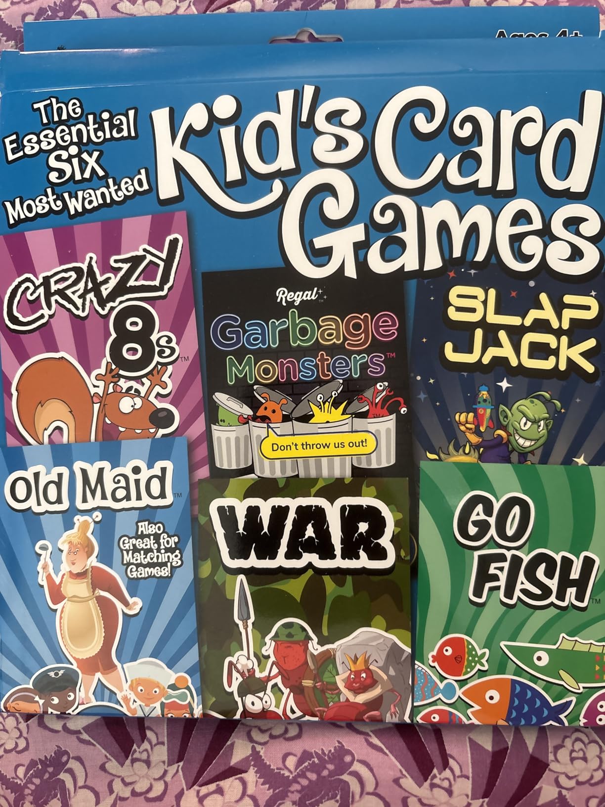 Regal Games Card Games for Kids - Go Fish, Crazy 8's, Old Maid, Slap Jack, Garbage Monster, War - Simple & Fun Classic Family Table Games - Games May Vary (6 Set) - Customer Photo 2