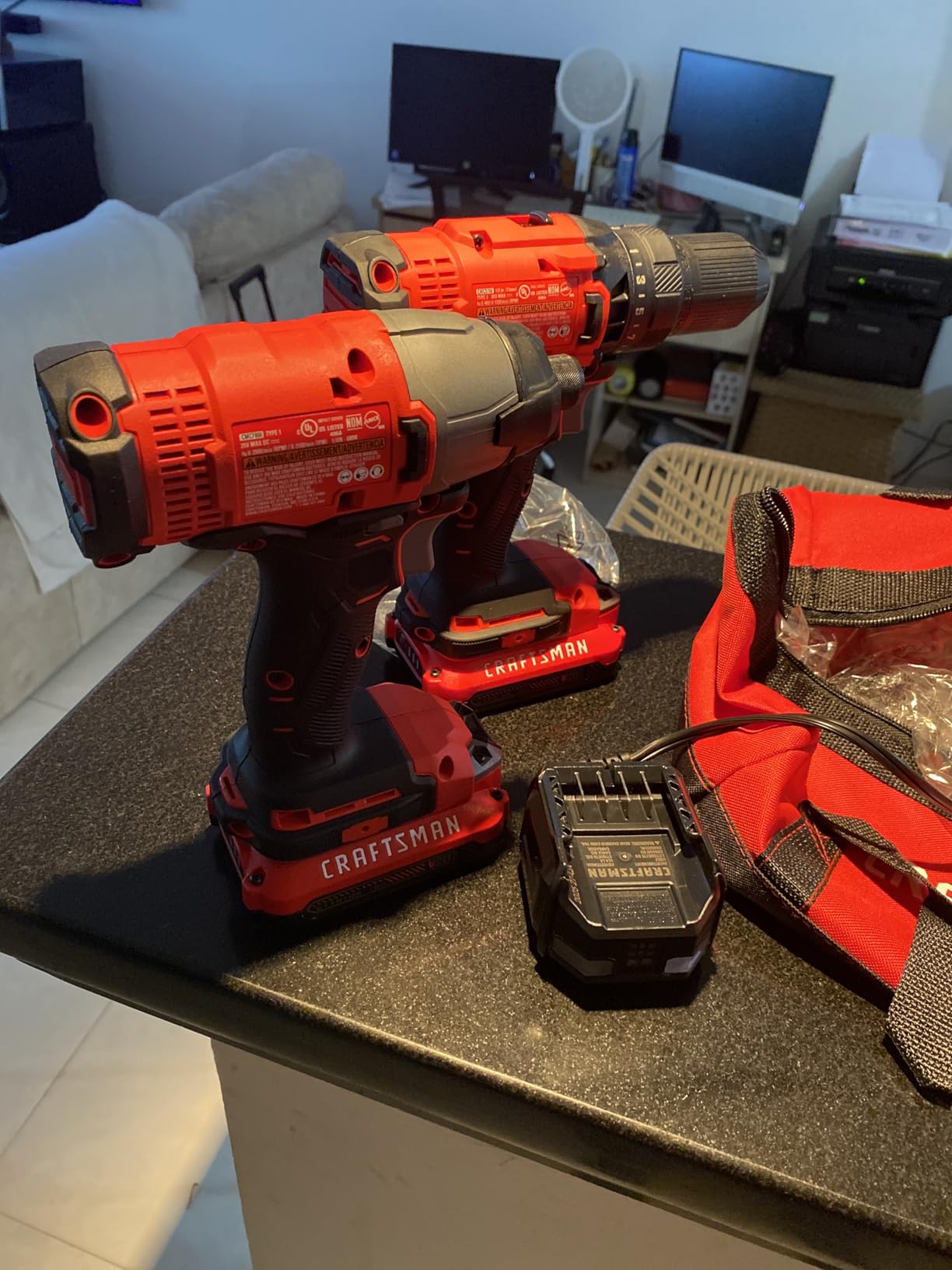 CRAFTSMAN V20 MAX Cordless Drill and Impact Driver, Power Tool Combo Kit with 2 Batteries and Charger (CMCK200C2AM) Customer Review CRAFTSMAN V20 MAX Cordless Drill and Impact Driver, Power Tool Combo Kit with 2 Batteries and Charger (CMCK200C2AM) - Customer Photo 1