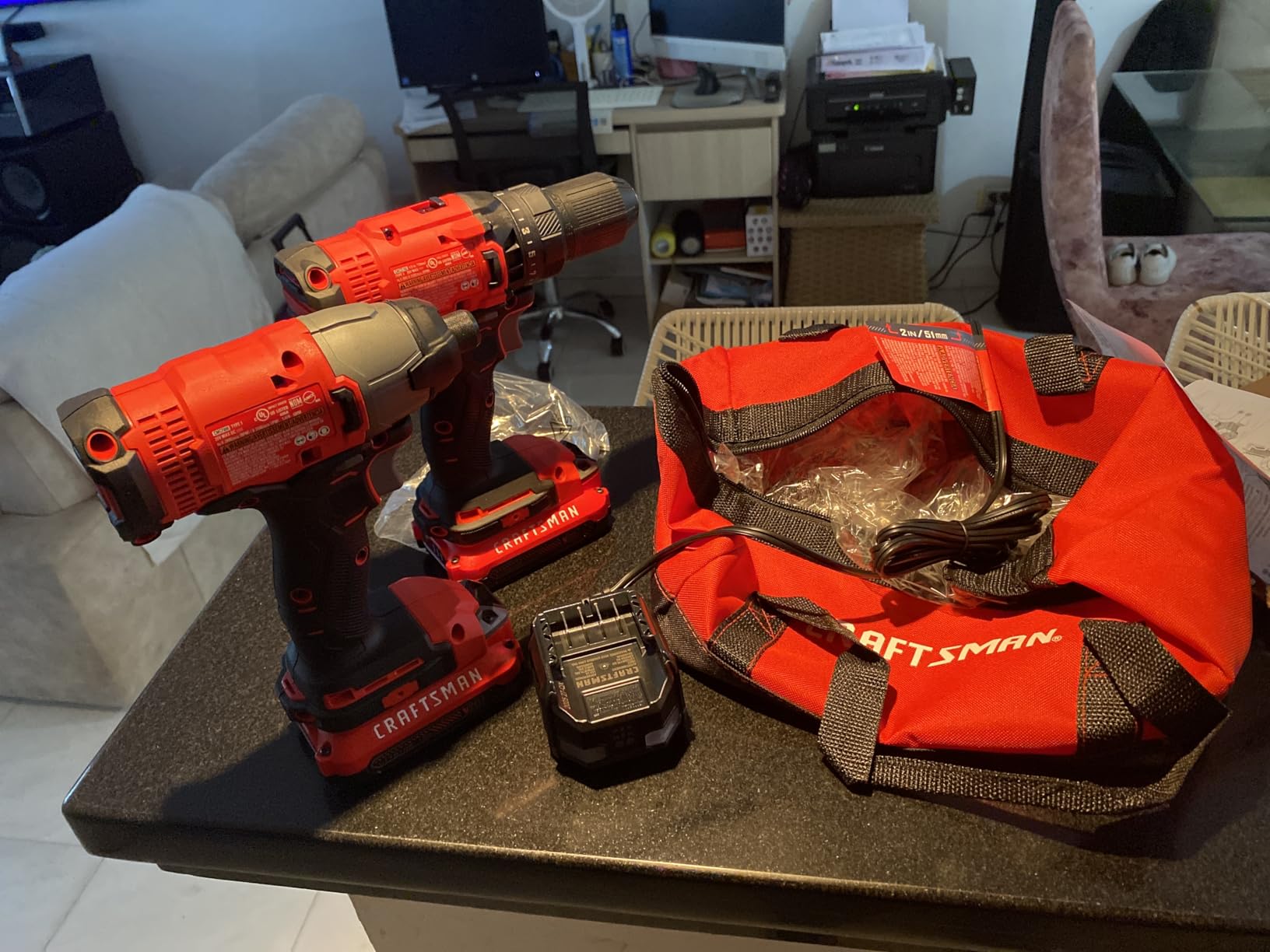 CRAFTSMAN V20 MAX Cordless Drill and Impact Driver, Power Tool Combo Kit with 2 Batteries and Charger (CMCK200C2AM) - Customer Photo 2