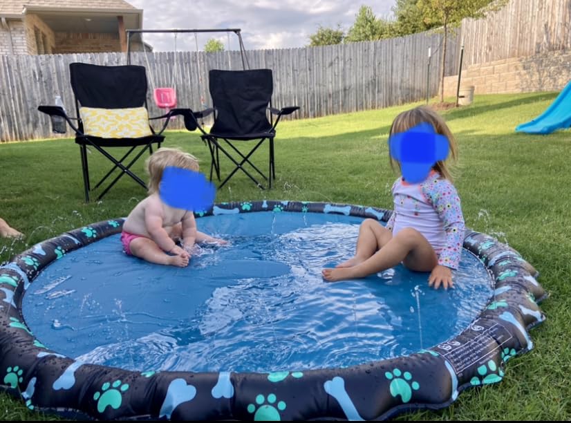 SplashEZ 3-in-1 Splash Pad, Sprinkler for Kids & Baby Pool for Learning – Toddler Sprinkler Pool, 60'' Outside Water Toys – 