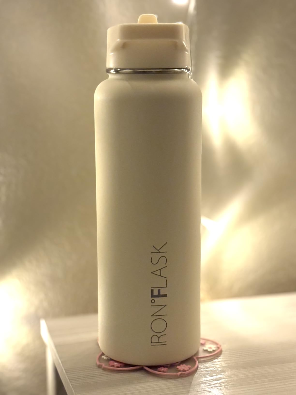 IRON °FLASK Camping & Hiking Hydration Flask with Straw, Wide Mouth Insulated Stainless Steel Sports Water Bottle - 40 oz Midnight Black - Customer Photo 3