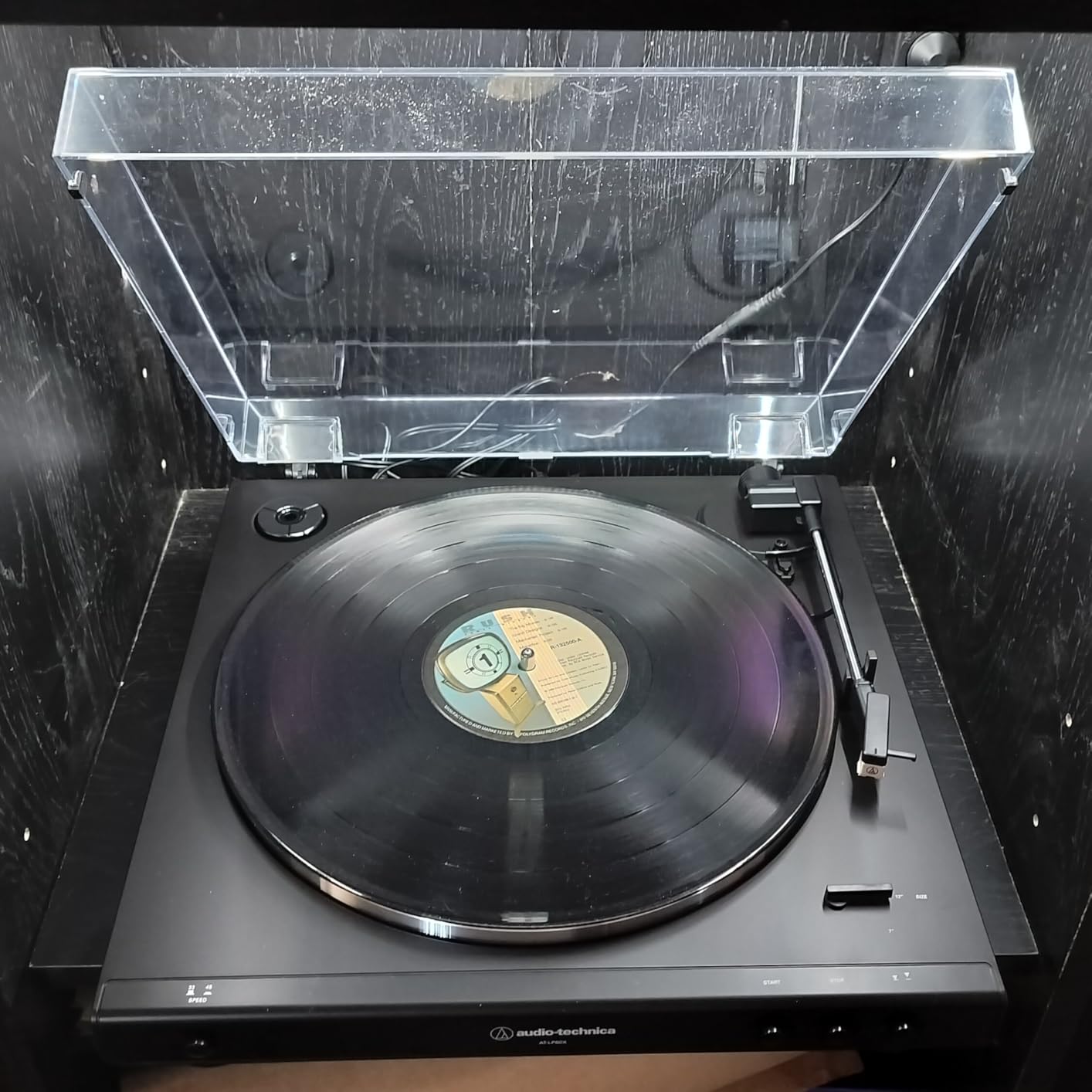 Audio-Technica AT-LP60X-BK Fully Automatic Belt-Drive Stereo Turntable, Black, Hi-Fi, 2 Speed, Dust Cover, Anti-Resonance, Die-Cast Aluminum Platter - Customer Photo 2