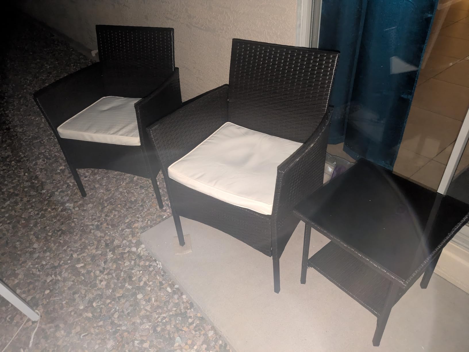 FDW | 4-Piece Patio Furniture Set | Black | Outdoor Wicker Furniture with Coffee Table | Modern Rattan Chairs Conversation Set | Outdoor Seating | Weather-Resistant | for Porch, Garden, Lawn - Customer Photo 4