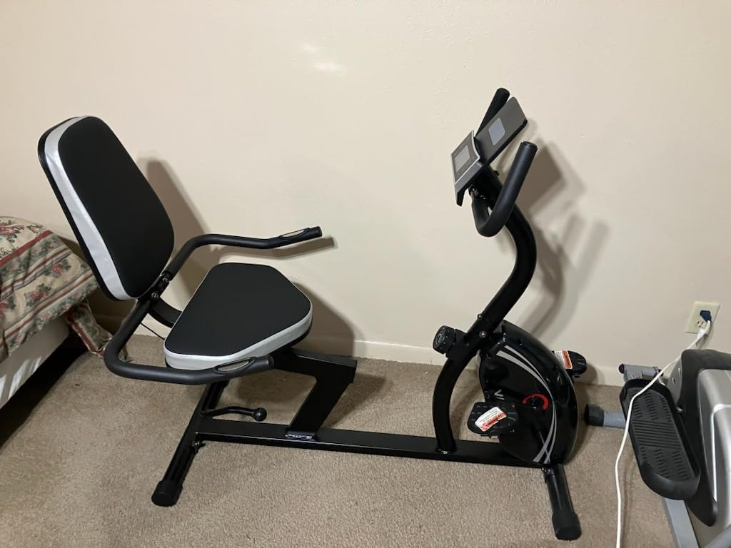VANSWE Recumbent Exercise Bike for Adults Seniors - Recumbent Bikes for Home with Magnetic Resistance, Bluetooth and App Connectivity, Pulse Sensor - Customer Photo 4