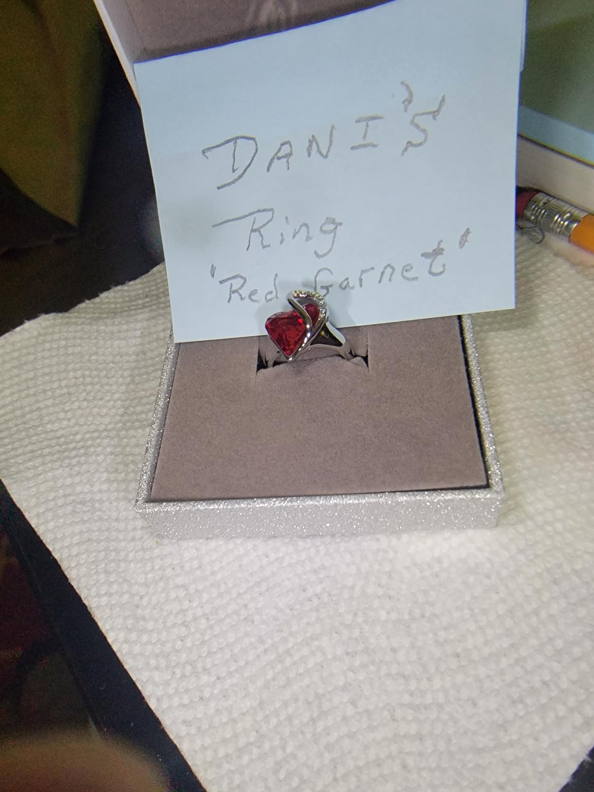 Leafael Infinity Love Women's Adjustable Heart Ring with Tourmaline Pink Birthstone Crystal, Healing Stone for Compassion, Jewelry Gifts for Women, Silver-Tone, Open End, Size 6.5-8 - Customer Photo 1