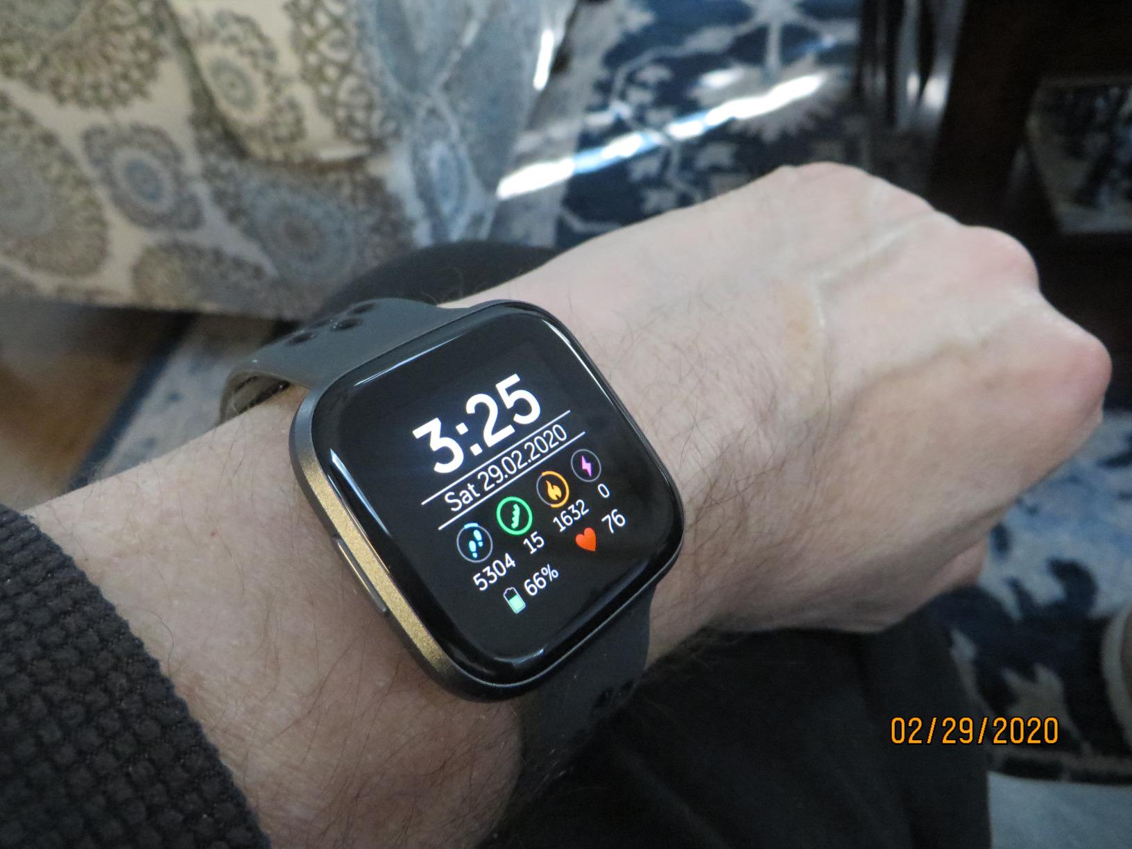 Fitbit Versa 2 Special Edition Health and Fitness Smart Watch with Heart Rate, Music, Alexa Built-In, Sleep and Swim Tracking, Navy and Pink Woven/Copper Rose, One Size (S and L Bands Included), 2.3 - Customer Photo 3