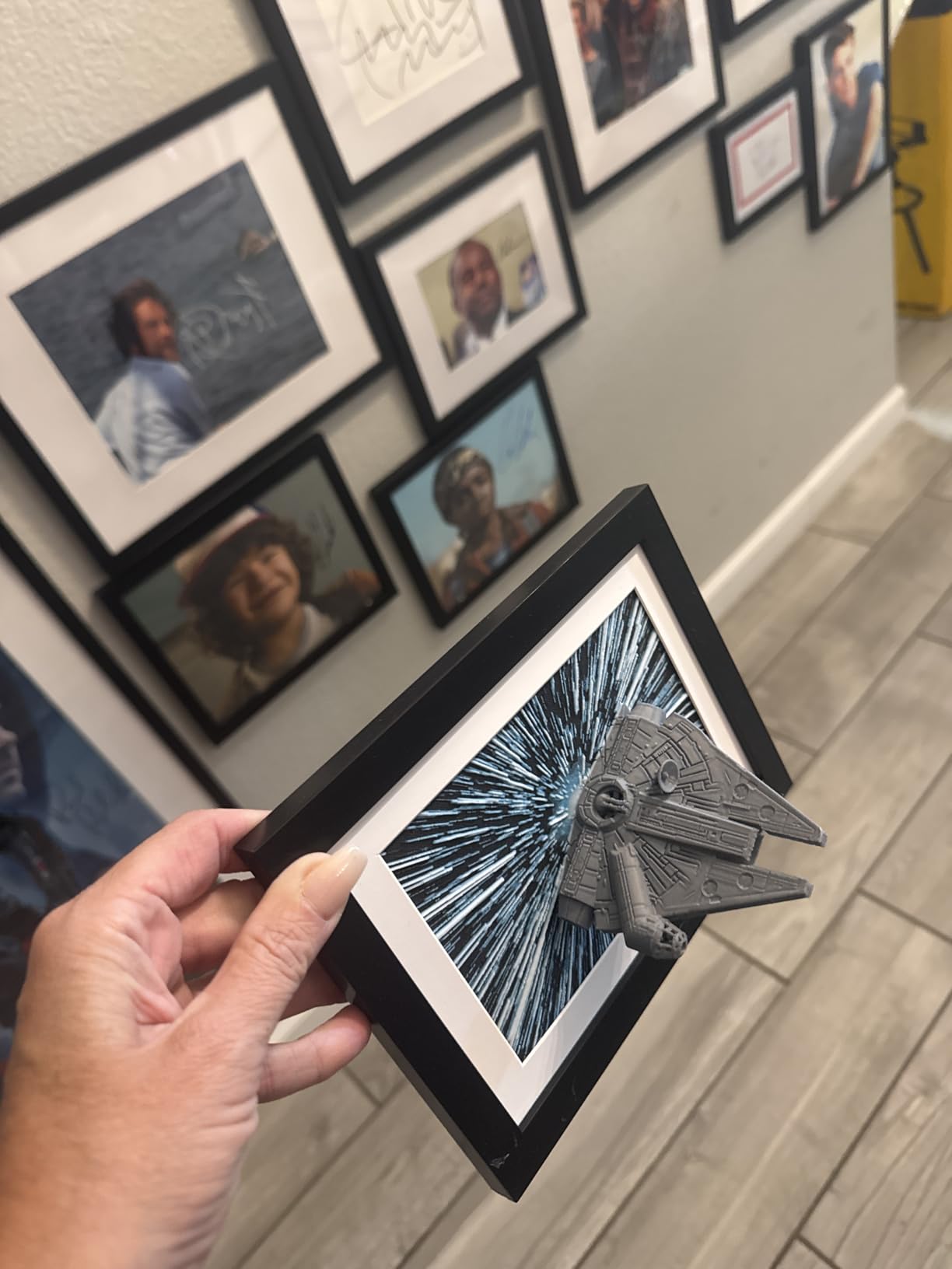 upsimples 11x14 Picture Frame Set of 5, Display Pictures 8x10 with Mat or 11x14 Without Mat, Wall Gallery Photo Frames, Black - Customer Photo 1