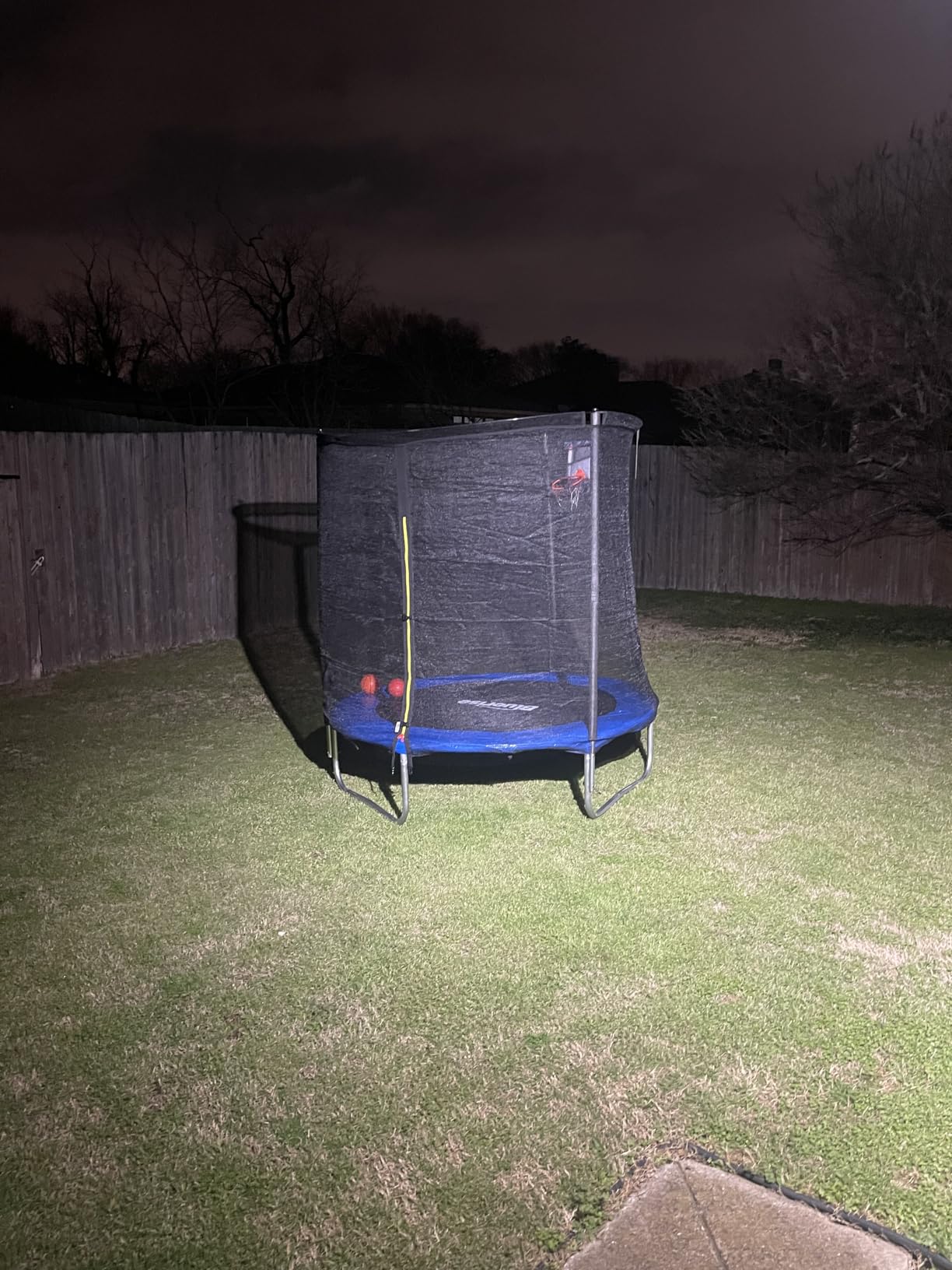 BLUERISE 55IN 6FT Toddler Trampoline for Kids Indoor Outdoor Play for Kids Trampoline Basketball Hoop Attachment with Enclosure Net Easy to Assemble - Customer Photo 4