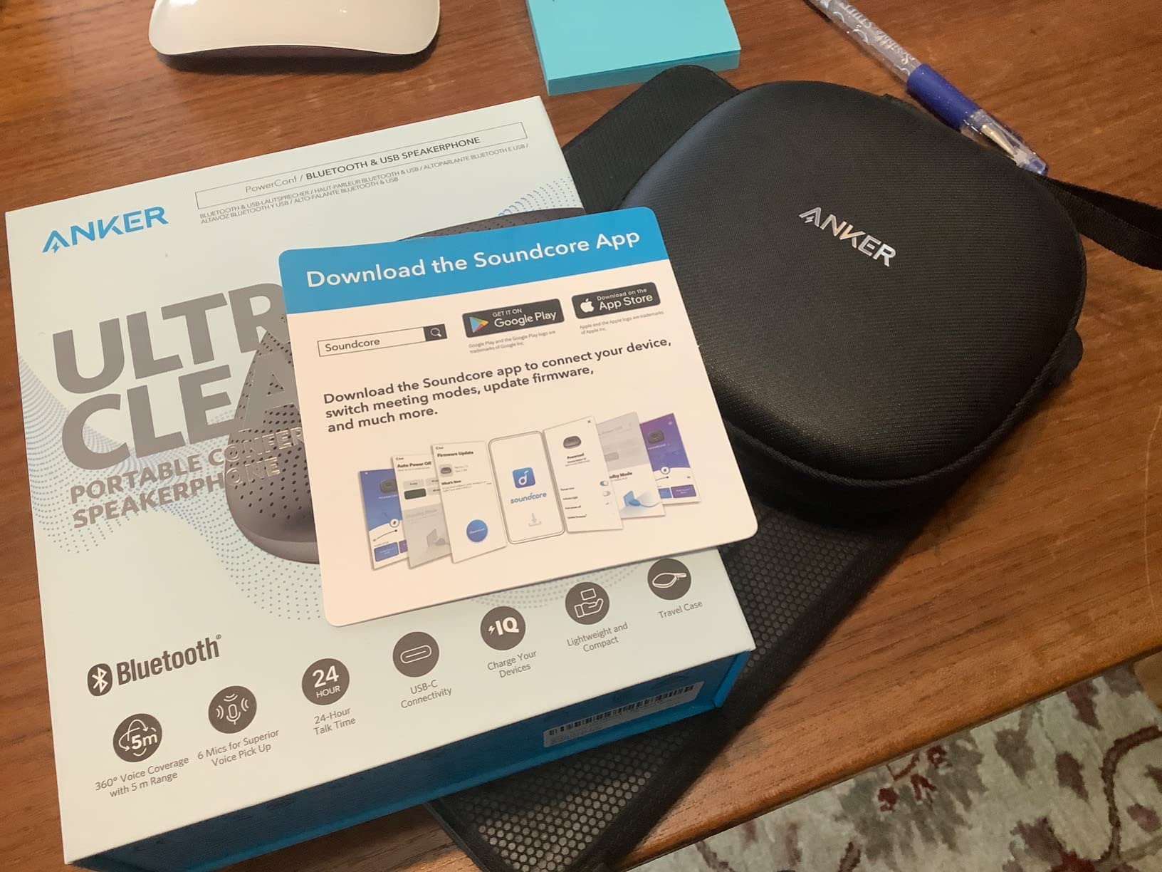 Anker PowerConf Speakerphone, Zoom Certified Conference Speaker with 6 Mics, 360° Enhanced Voice Pickup, 24H Call Time, Bluetooth 5.3, USB C, Compatible with Leading Platforms for Personal Workspaces - Customer Photo 2