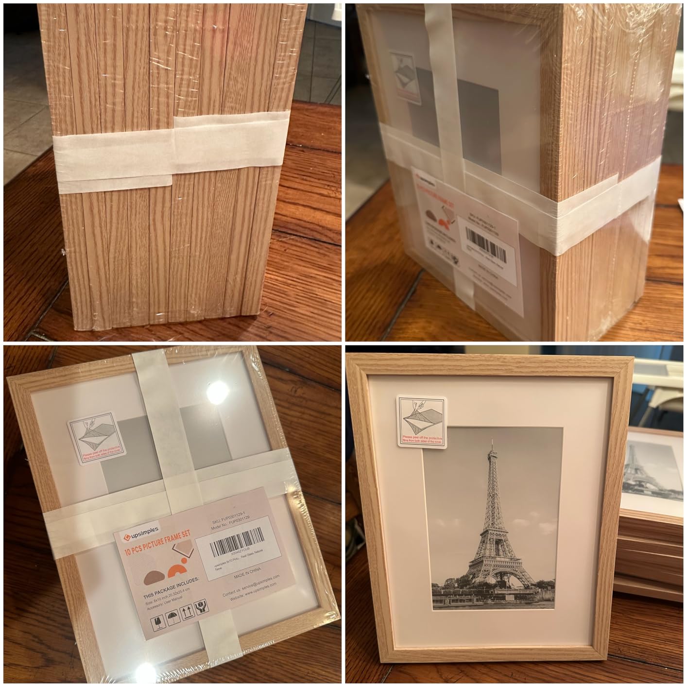 upsimples 5x7 Picture Frame Set of 10, Display Pictures 4x6 with Mat or 5x7 Without, Multi Photo Frames Collage for Wall or Tabletop Display, Black - Customer Photo 2