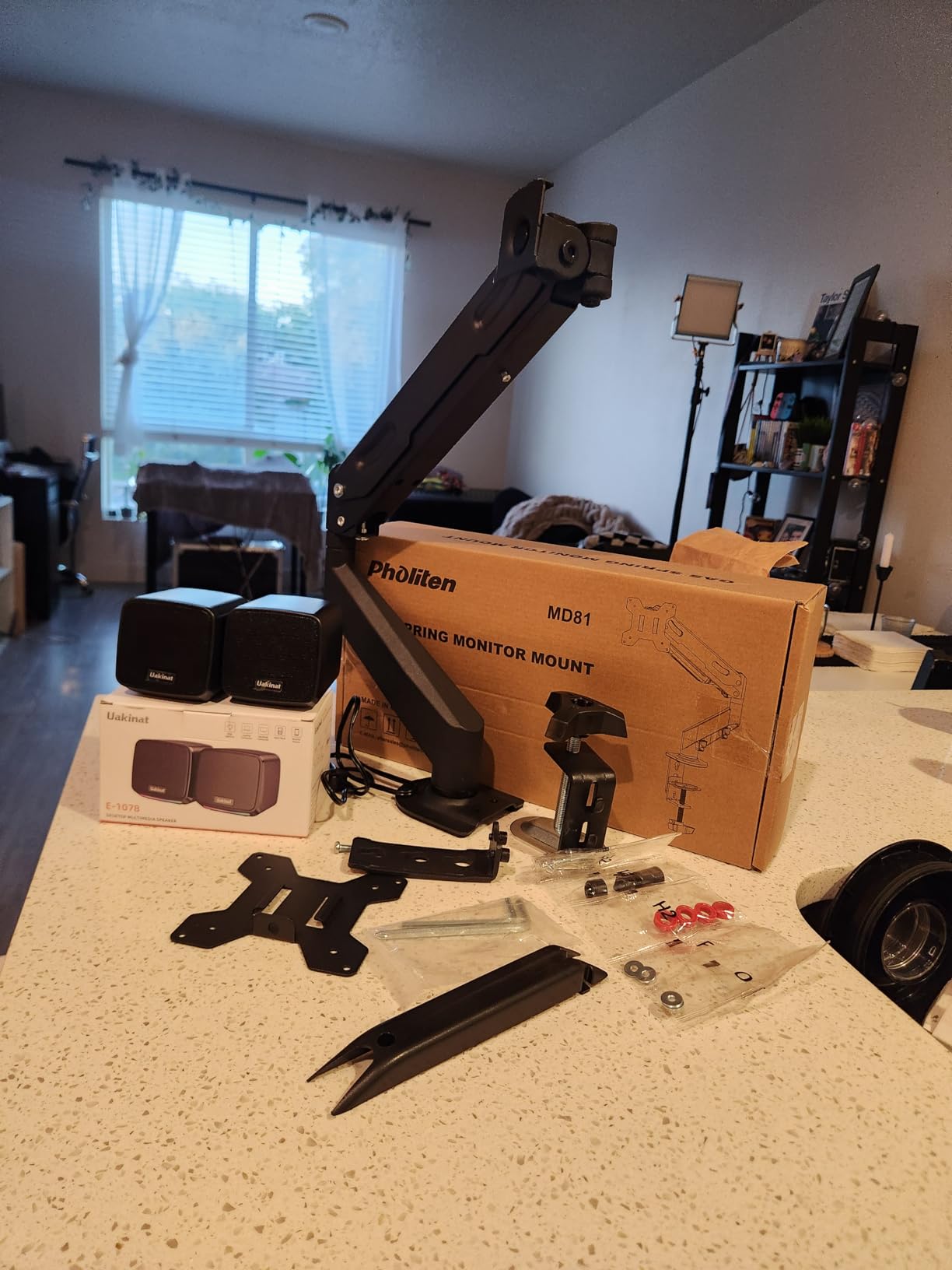 Suptek Monitor Mount Gas Spring Monitor Arm Desk Mount Fully Adjustable Fits 17 20 22 23 24 26 32 inch Monitors Weight Capacity up to 22 lbs - Customer Photo 5