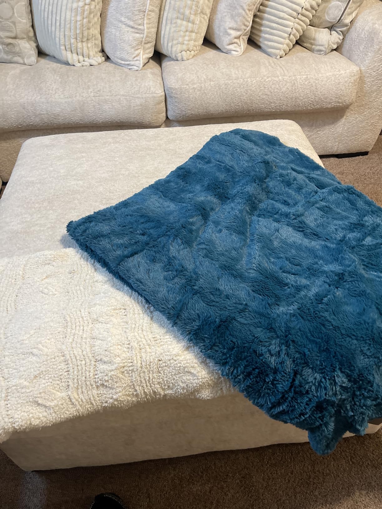 Everlasting Comfort Soft & Comfortable Gray Faux Fur Throw Blanket for Couch - (50