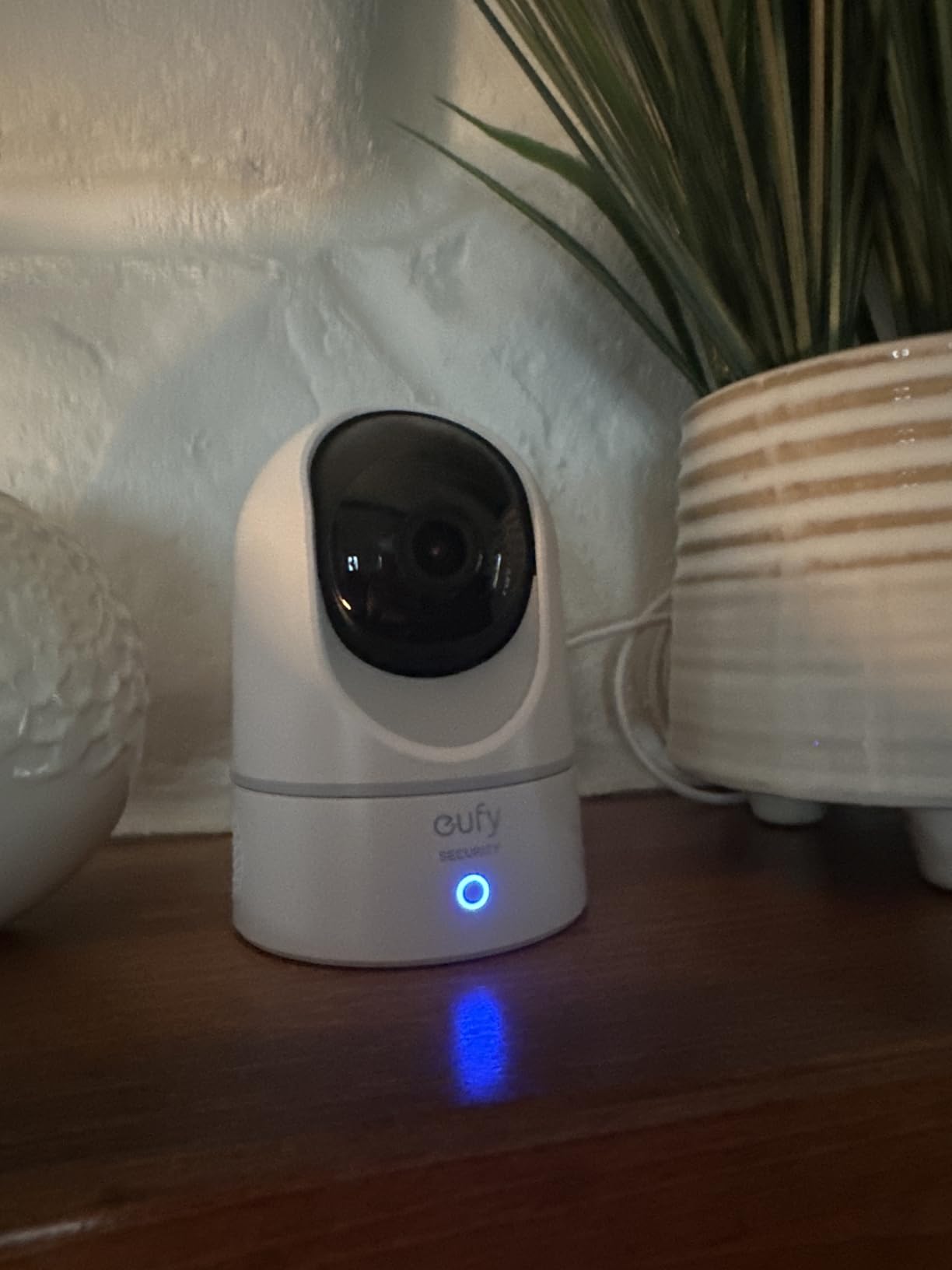 eufy Security Indoor Cam E220, Camera for home Security, Pan & Tilt, Dog/Pet Camera, 2K Wi-Fi Plug-in, Motion Tracking, Motion Only Alerts, Night Vision, HomeBase 3 Compatible, Voice Assistant Support - Customer Photo 1