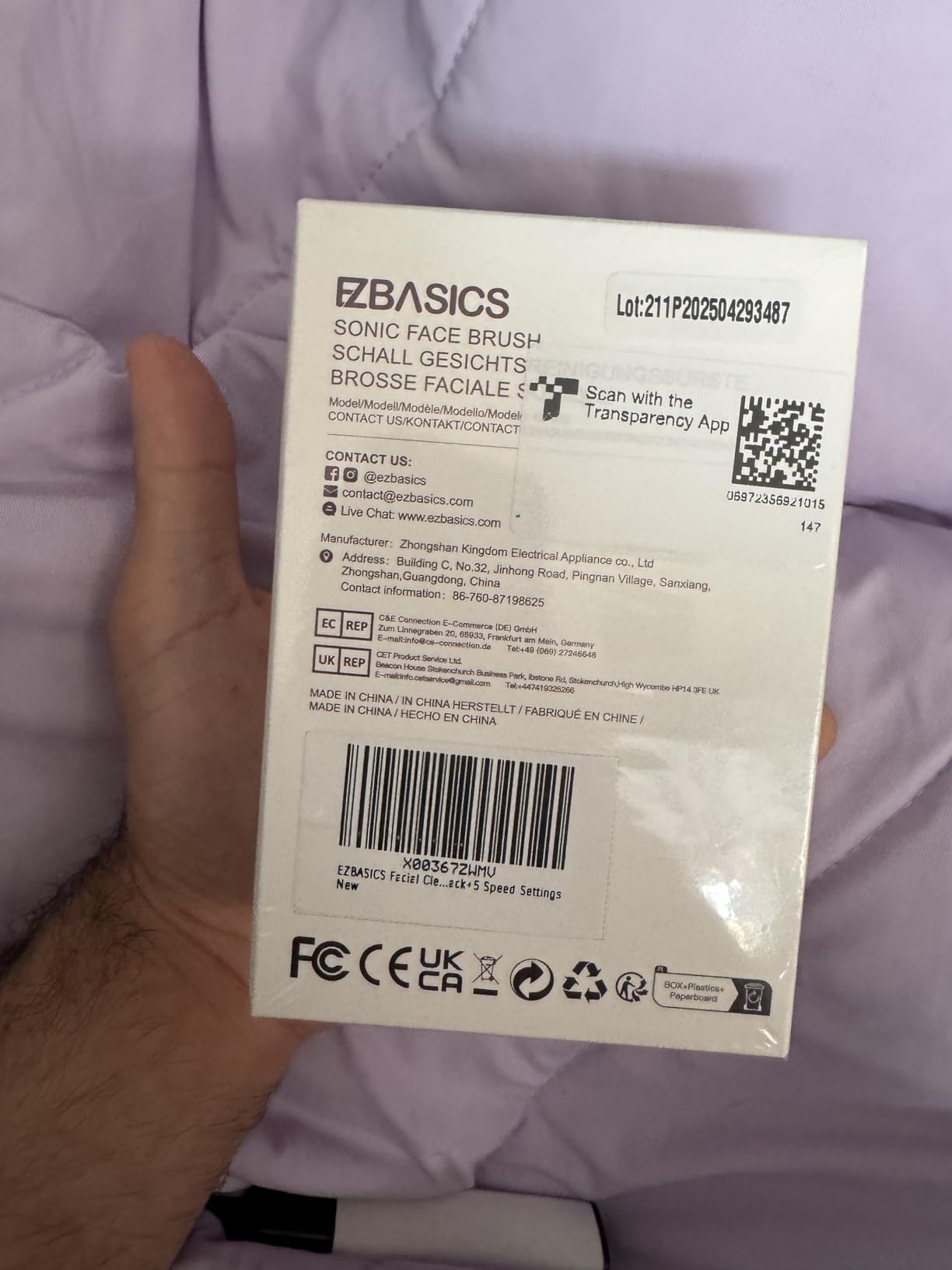 EZBASICS Facial Cleansing Brush Made with Ultra Hygienic Soft Silicone, Waterproof Sonic Vibrating Face Brush for Deep Cleansing, Gentle Massaging, Inductive Charging (Violet) Customer Review EZBASICS Facial Cleansing Brush Made with Ultra Hygienic Soft Silicone, Waterproof Sonic Vibrating Face Brush for Deep Cleansing, Gentle Massaging, Inductive Charging (Violet) - Customer Photo 1