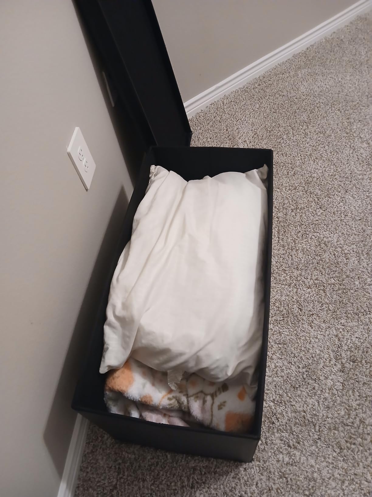 Youdesure Folding Storage Ottoman Bench, Faux Leather Footrest Couch for Living Room, 30 inch Storage Bench with Padded Seat for Bedroom Hallway, Holds up to 350lbs, Black - Customer Photo 2