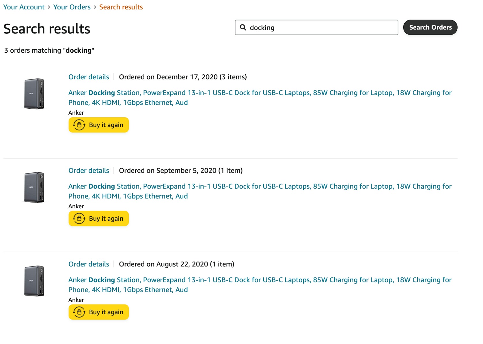 Anker Laptop Docking Station, 13-in-1 USB-C Docking Station, Triple Display with 2xHDMI and 1xDP, 10 Gbps USB-C and 5 Gbps USB-A Data, Ethernet, Audio, SD, 85W Charging for Dell, HP, Lenovo and More - Customer Photo 3