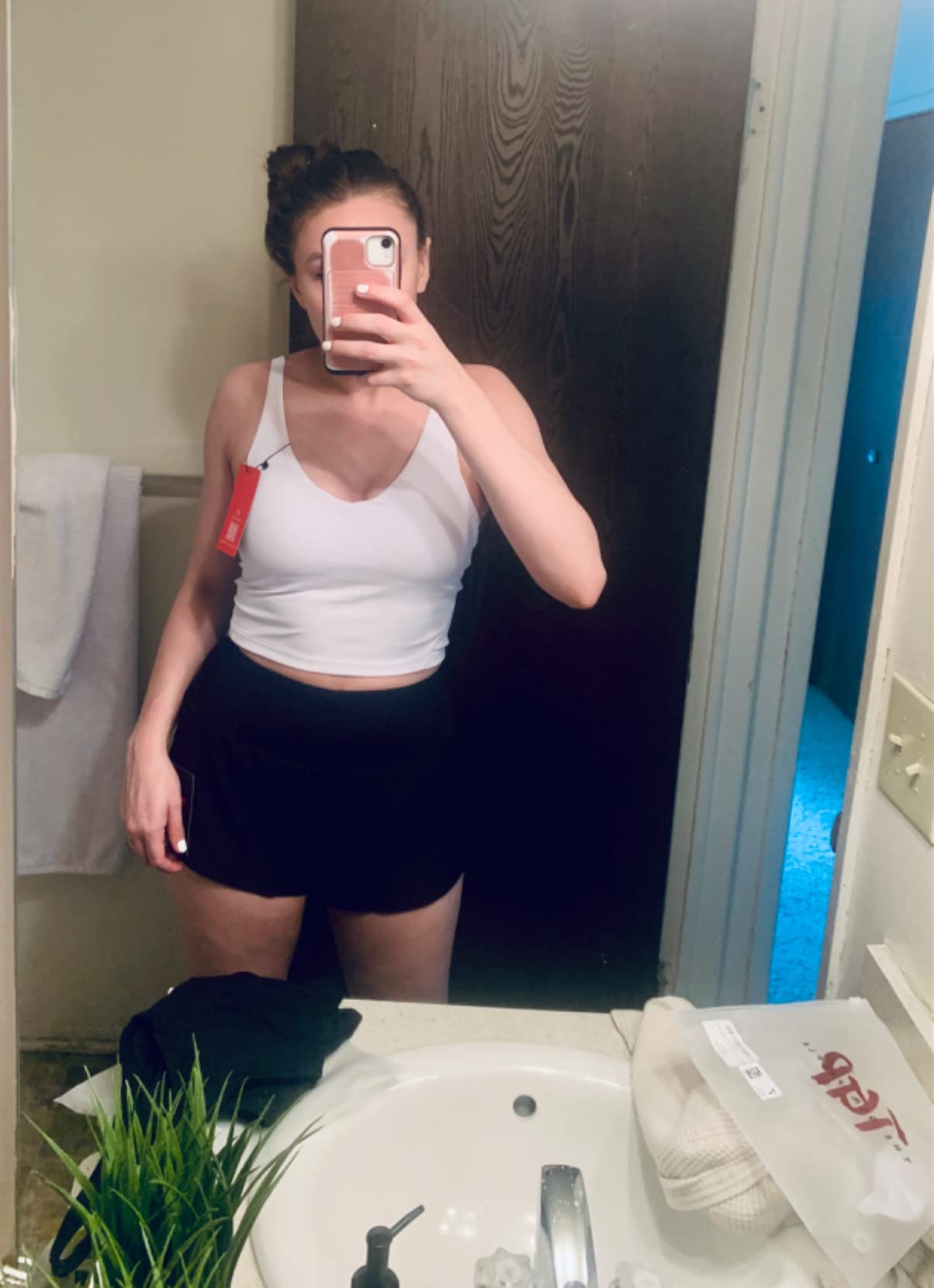 THE GYM PEOPLE Womens' Sports Bra Longline Wirefree Padded with Medium Support - Customer Photo 2