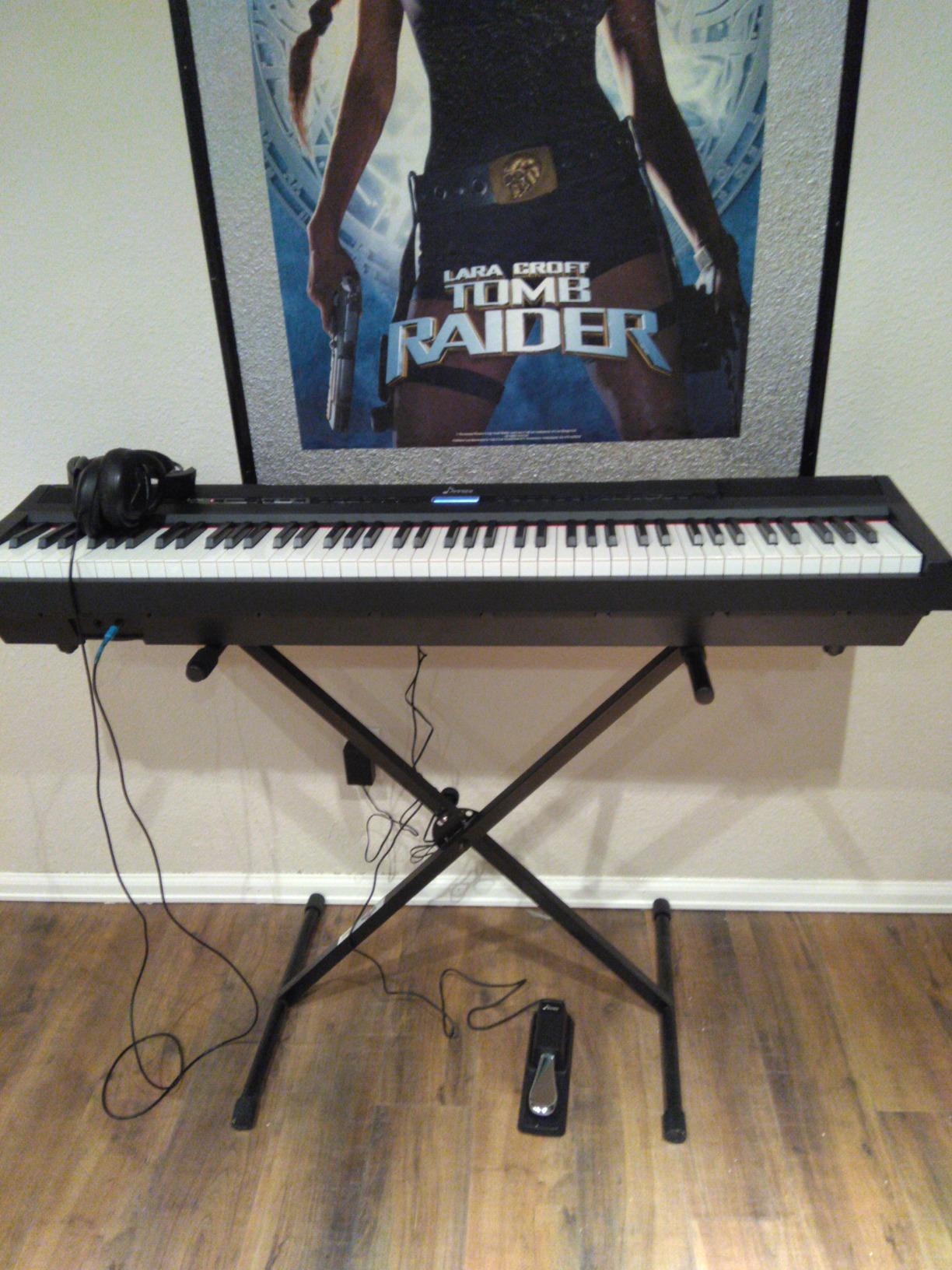 Donner DEP-20 Beginner Digital Piano 88 Key Full Size Weighted Keyboard, Portable Electric Piano with Furniture Stand, 3-Pedal Unit - Customer Photo 1