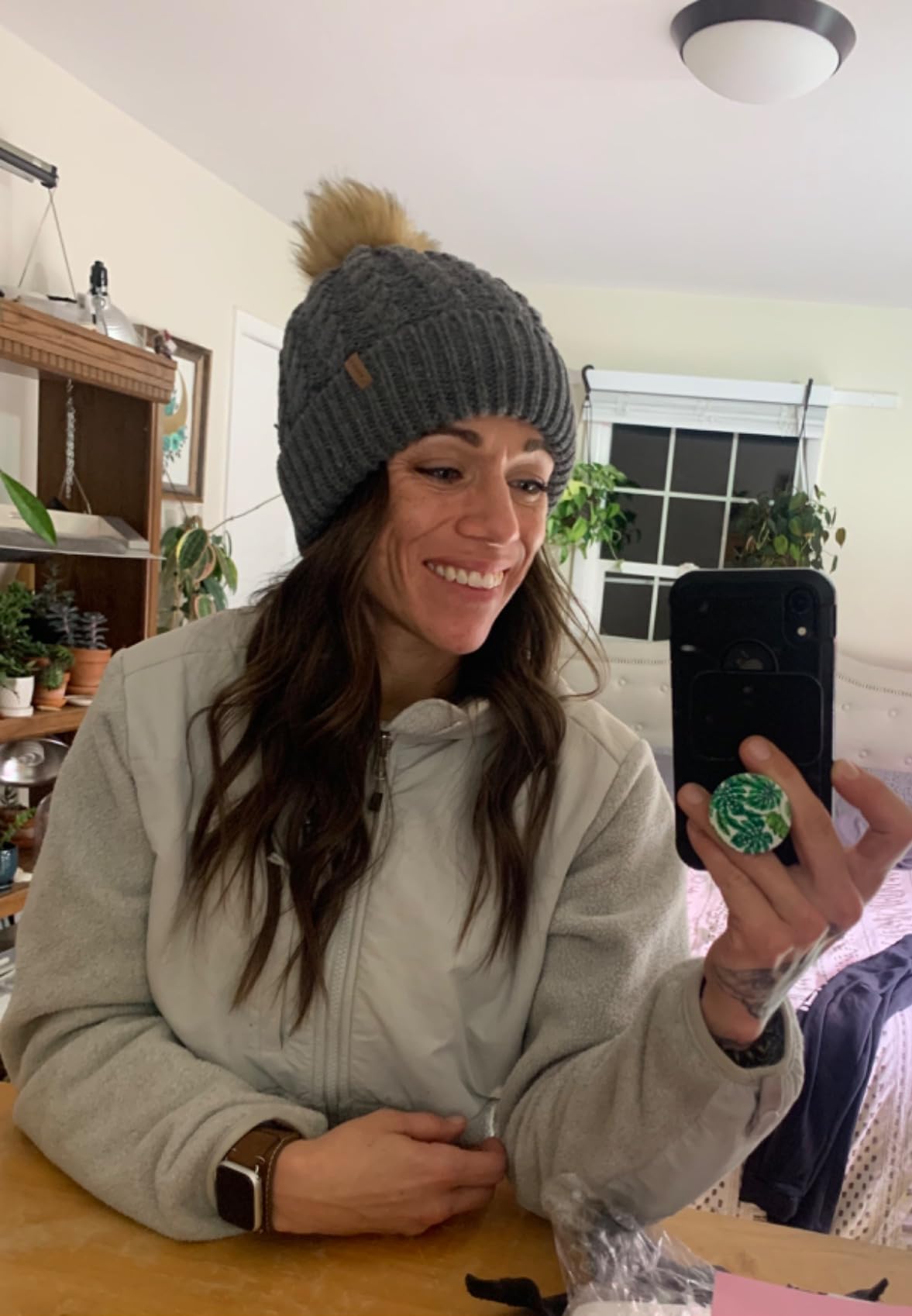 FURTALK Winter Beanie Knit Hat for Women Warm Fleece Lined with Faux Fur Pom Poms Womens Thick Ski Hats Knitted Skull Cap - Customer Photo 3