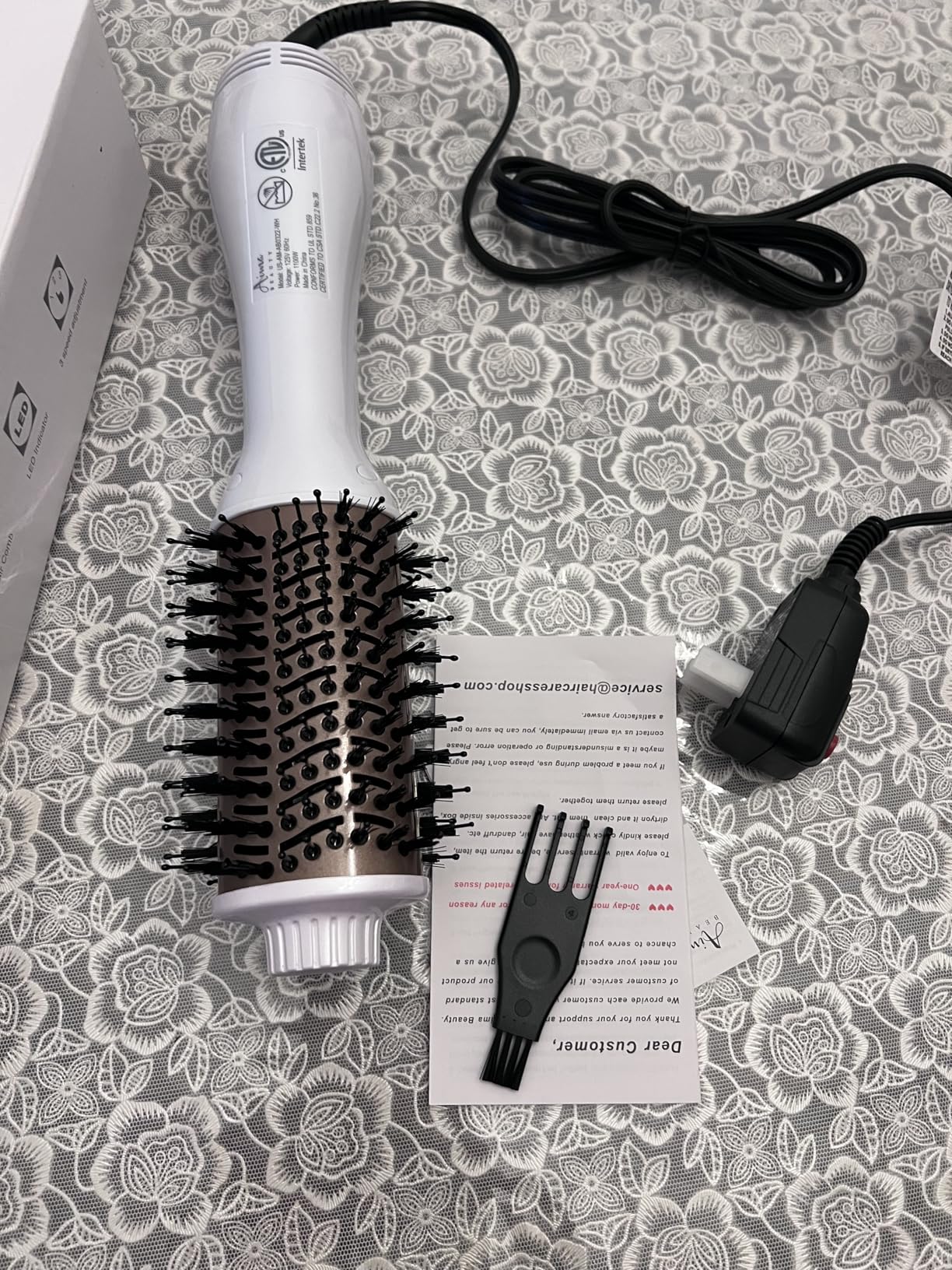 One Step Hair Dryer & Volumizing Hot Air Brush, Blow Dryer, Ceramic Straightener, Curler & Hot Comb 4 in 1 Salon Ionic Brush, Hair Styling Tools, Black - Customer Photo 2