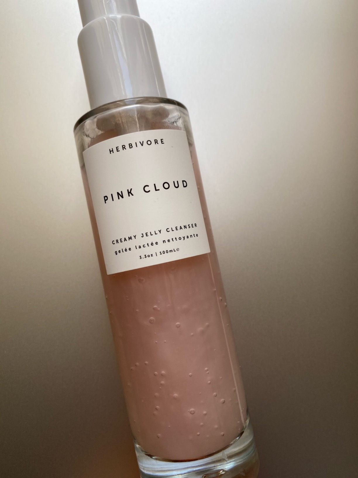 HERBIVORE Pink Cloud Creamy Jelly Cleanser | Hydrating Face Wash with Rosewater, Squalane + Tremella Mushroom, Gently Cleanses + Removes Makeup, Vegan, Plant-Based, Cruelty-Free 100 mL / 3.4 oz - Customer Photo 1