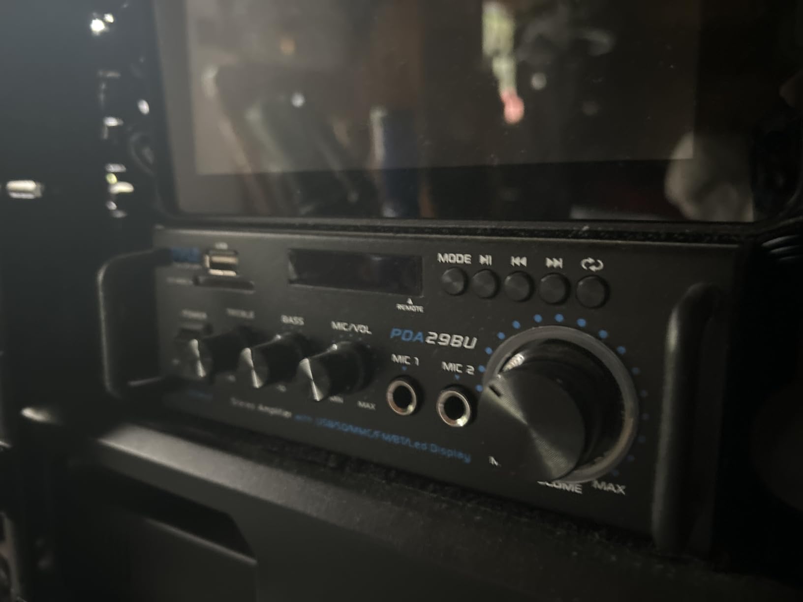 Pyle 200W Wireless Bluetooth Stereo Power Amplifier - Dual Channel Audio Receiver with RCA - USB - SD - MIC IN - FM Radio - AUX Input - Remote Control for Home Theater & Studio Use - PDA29BU - Customer Photo 1