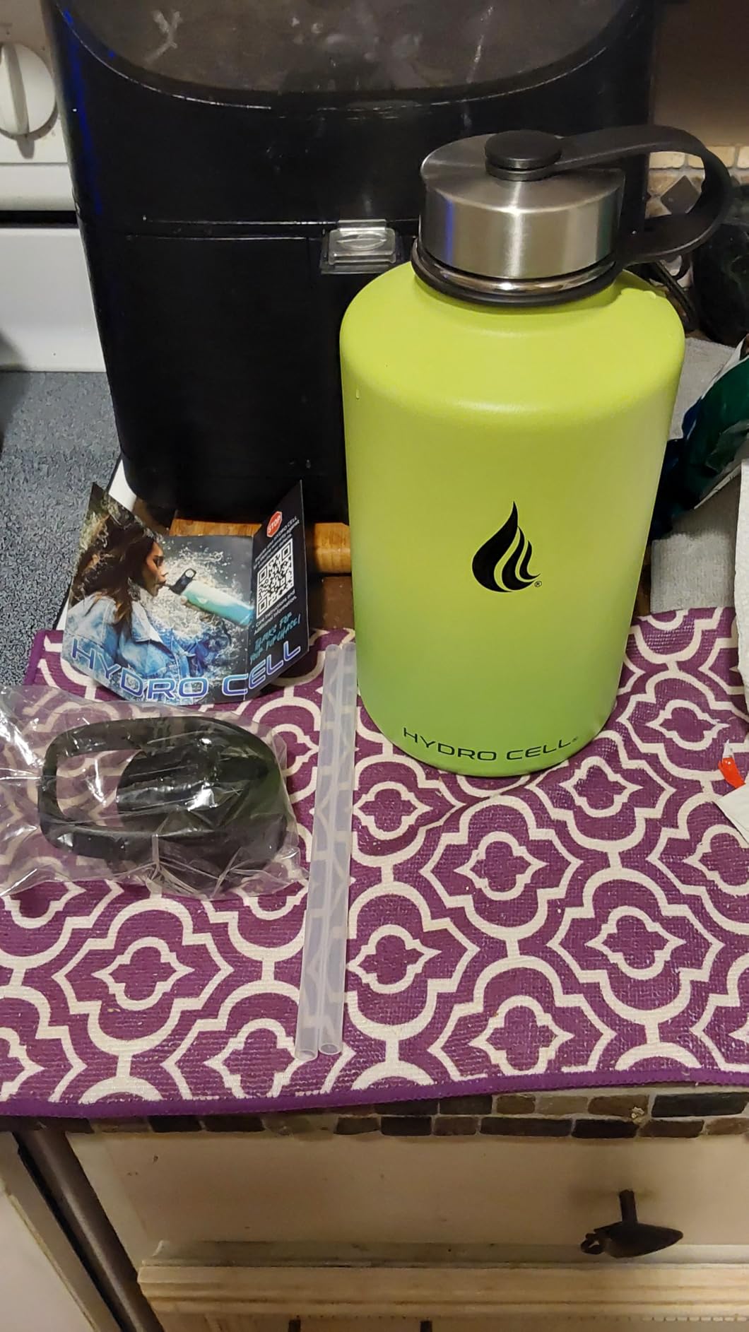 HYDRO CELL Stainless Steel Insulated Water Bottle with Straw - For Cold & Hot Drinks - Metal Vacuum Flask with Screw Cap and Modern Leakproof Sport Thermos for Kids & Adults (Fuchsia 64oz) - Customer Photo 1