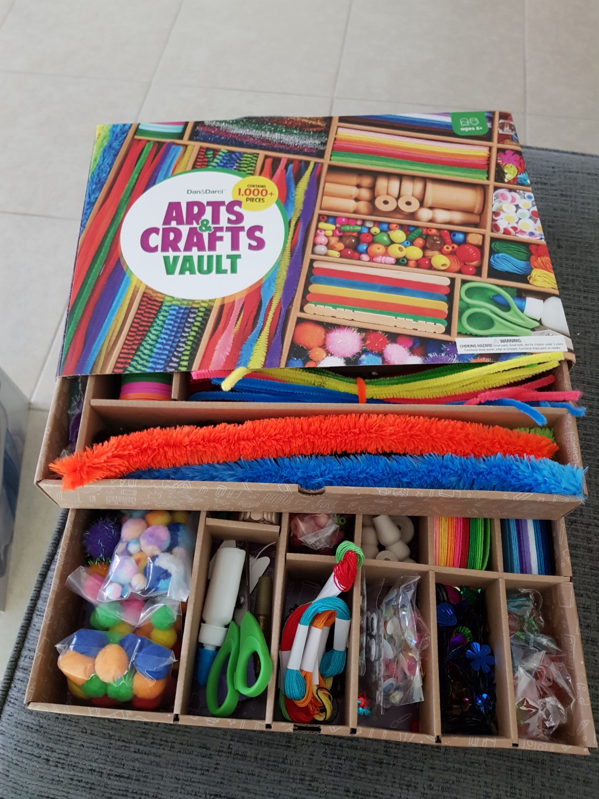 Dan&Darci Arts and Crafts Vault - Craft Supplies Kit in a Box - Christmas Gift for Kids Ages 4 5 6 7 8 9 10 11 & 12 Year Old Girls & Boys - Crafting Set Kits - Gift Ideas for Kid Art Activity Gifts - Customer Photo 2