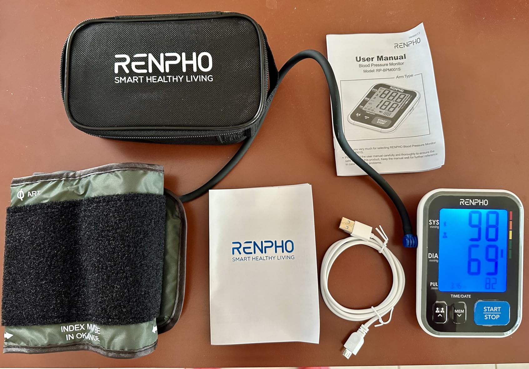 RENPHO Smart Blood Pressure Monitor for Home Use, Bluetooth BP Machine with Wide Range Cuff for Large Size Adult Arms, Muti-Users, Data Storage, Family Supplies - Customer Photo 2