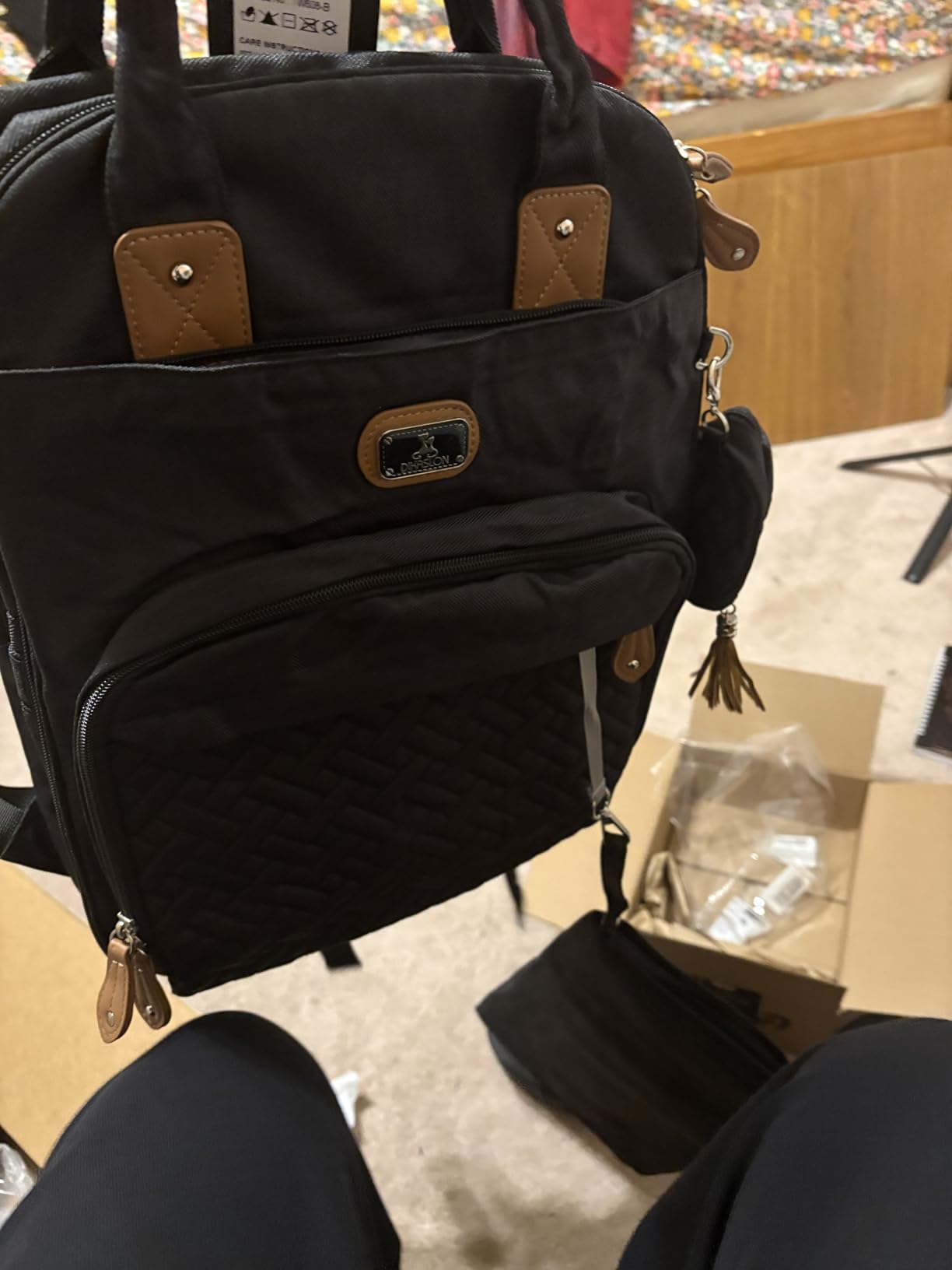 Dikaslon Diaper Bag Backpack with Portable Changing Pad, Pacifier Case and Stroller Straps, Large Unisex Baby Bags for Boys Girls, Multipurpose Travel Back Pack Moms Dads, Black - Customer Photo 1