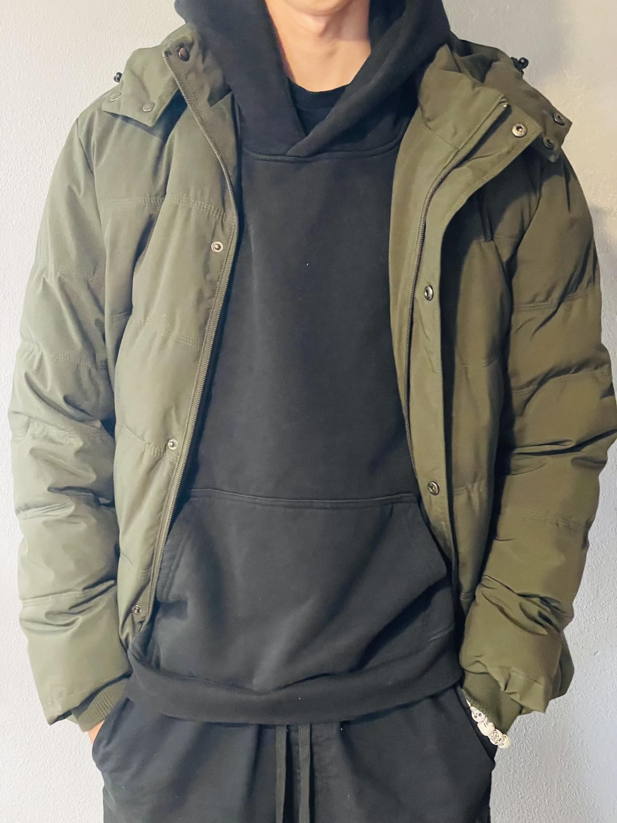 Men's Hooded Winter Coat Warm Puffer Jacket Thicken Cotton Coat with Removable Hood - Customer Photo 1