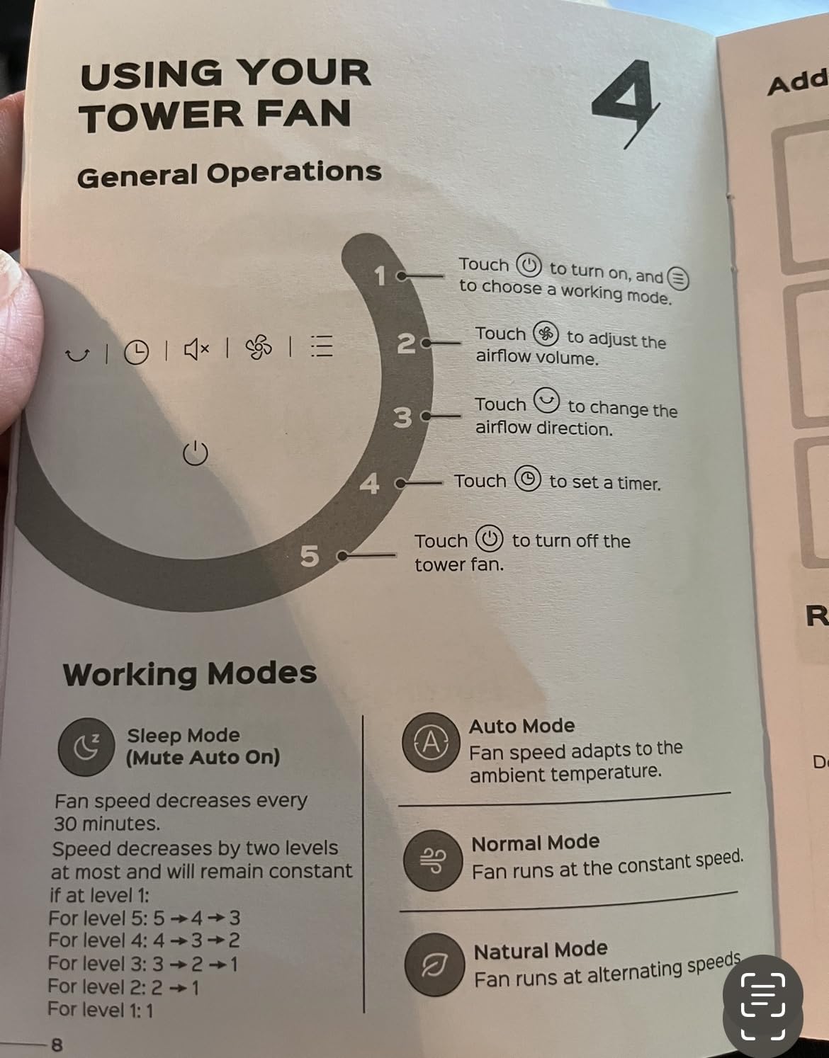 Dreo Tower Fan for Bedroom, 90° Oscillating Fans that Blow Cold Air, 5 Speeds, 4 Modes with 26ft/s Velocity, 12H & 28dB Quiet Timer, Remote, Touch, 40