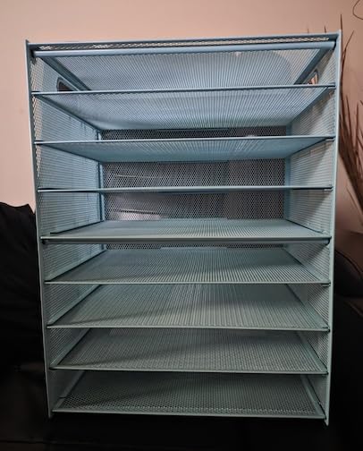 Marbrasse 6 Tier Paper Organizer Letter Tray - Mesh Desk File Organizer with Handle, Paper Sorter Organizer for Letter/A4 Office File Folder Holder - Black - Customer Photo 1