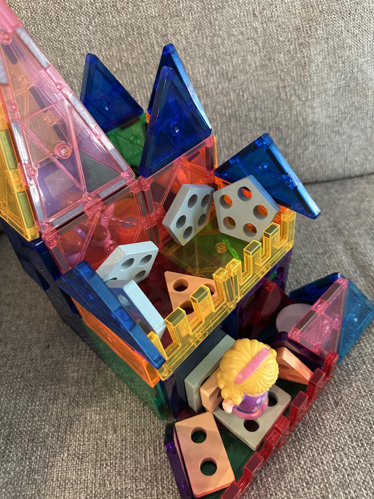 52PCS Magnetic Tiles Toys for 3 Year Old Boys and Girls Magnetic Building Blocks STEM Learning Toys Sensory Montessori Toys for Toddlers Kids - Customer Photo 3