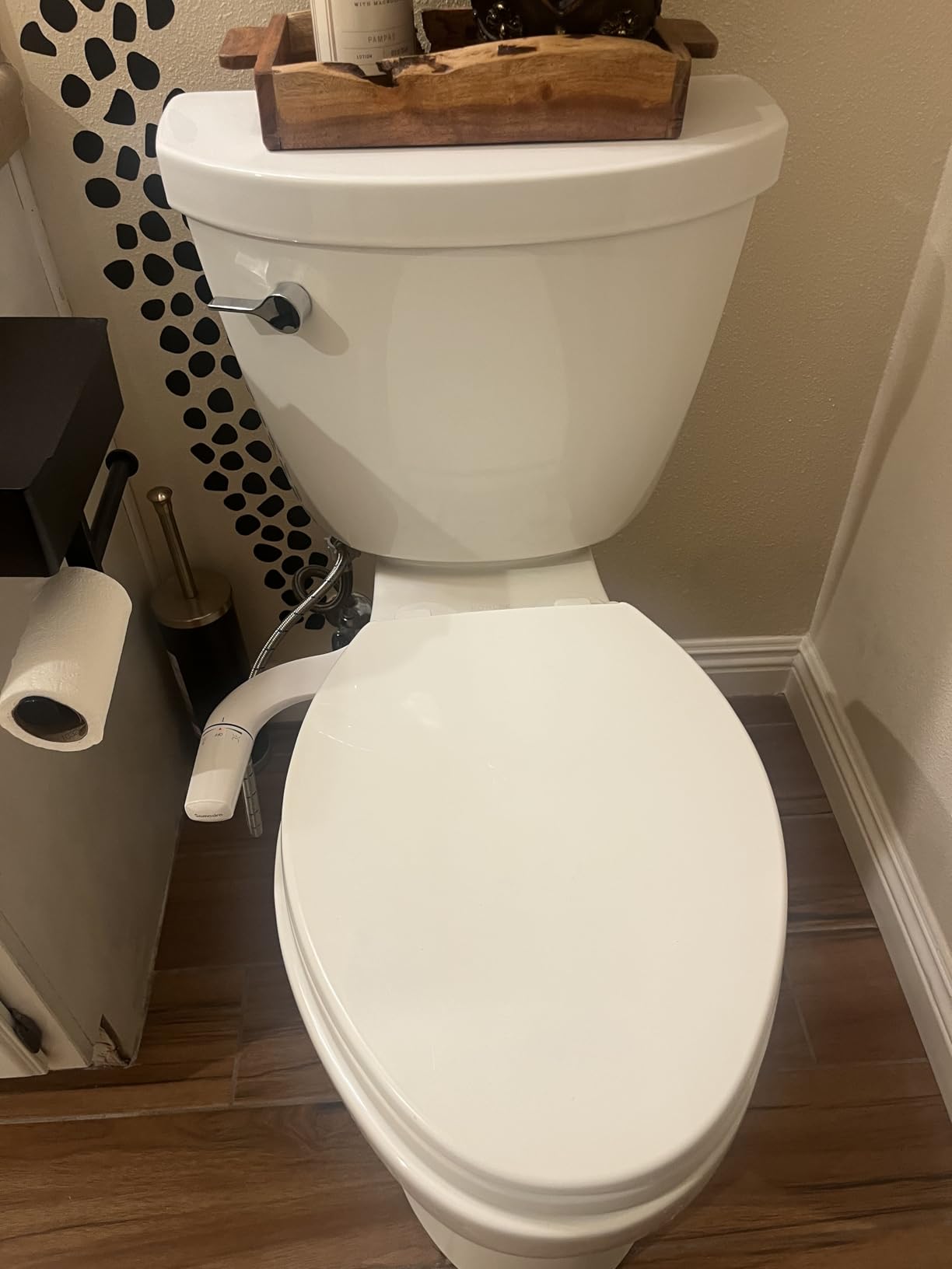 SAMODRA Ultra-Slim Hygienic Bidets Attachment for Existing Toilets - Adjustable Fresh Water Pressure Dual Nozzle (Frontal & Rear Wash) Easy to Install, Silver - Customer Photo 1