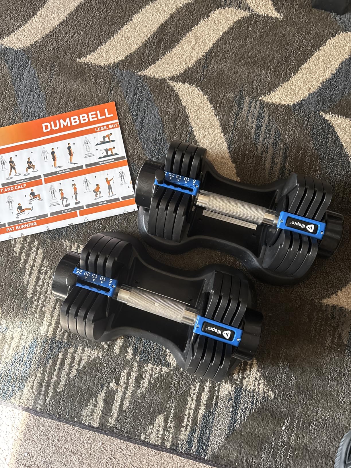 Lifepro Adjustable Dumbbells Set - 5in1-15lb 25lb 43lb 55lb weights Set & Single with Rack - Quick Adjust, Secure Grip Customer Review Lifepro Adjustable Dumbbells Set - 5in1-15lb 25lb 43lb 55lb weights Set & Single with Rack - Quick Adjust, Secure Grip - Customer Photo 4