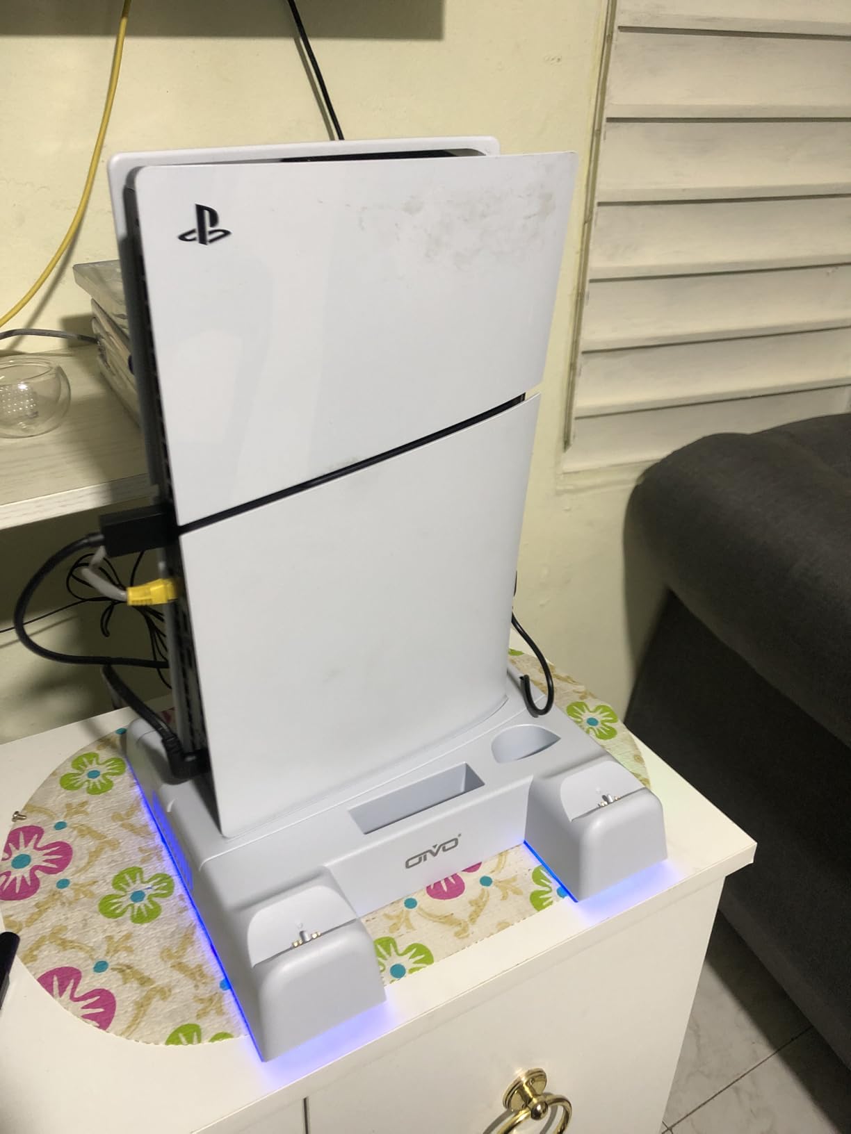 PS5/Slim/Pro Stand and Cooling Station with LED Controller Charging Station for PlayStation 5 Console, Controller Charger, Cooling Stand, PS5/Slim/Pro Accessories Kit with 3 Level Cooler Fan - Customer Photo 2