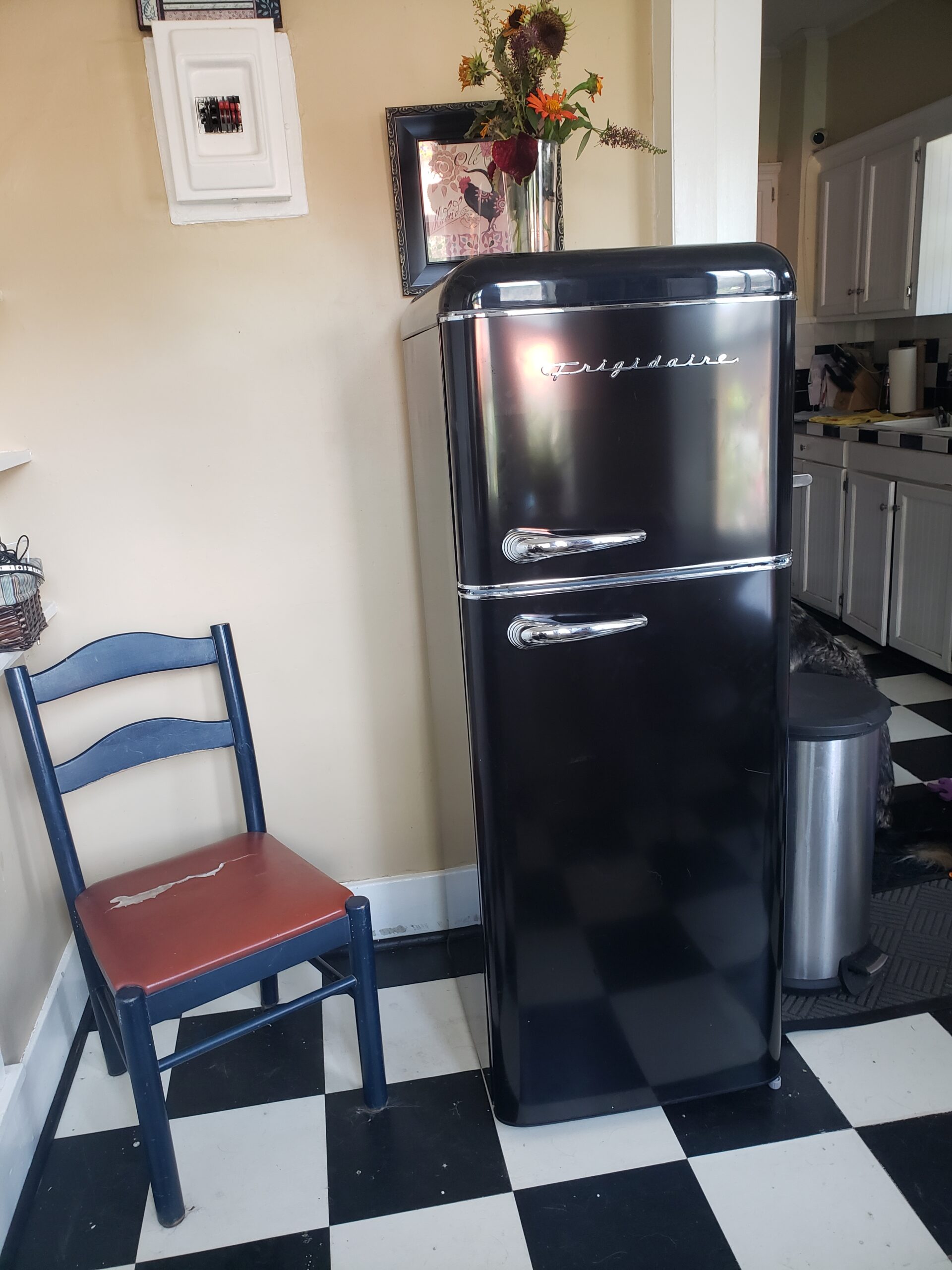 Frigidaire EFR756, 2 Door Apartment Size RETRO Refrigerator with Top Freezer, Chrome Handles, 7.5 cu ft - Customer Photo 1