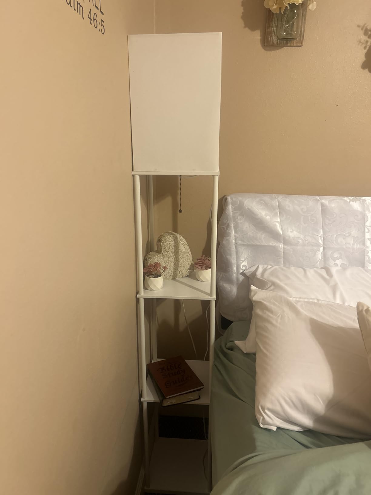 SUNMORY Floor Lamp with Shelves, Modern Square Standing Lamp with 3 Color Temperature Bulb, Corner Display Bookshelf Lamp for Living Room and Bedroom(Black) - Customer Photo 3