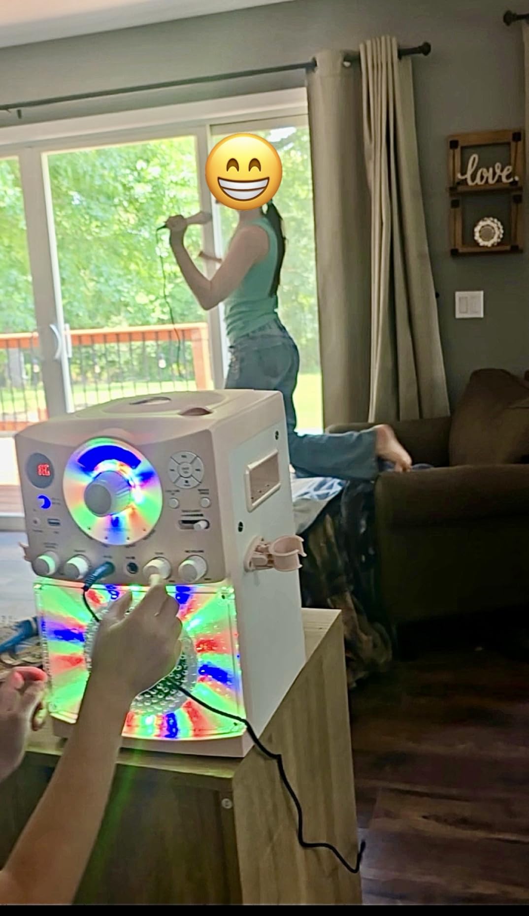 Singing Machine Portable Karaoke Machine with Wired Mic, Bluetooth, LED Lights - For Adults & Kids - Customer Photo 1