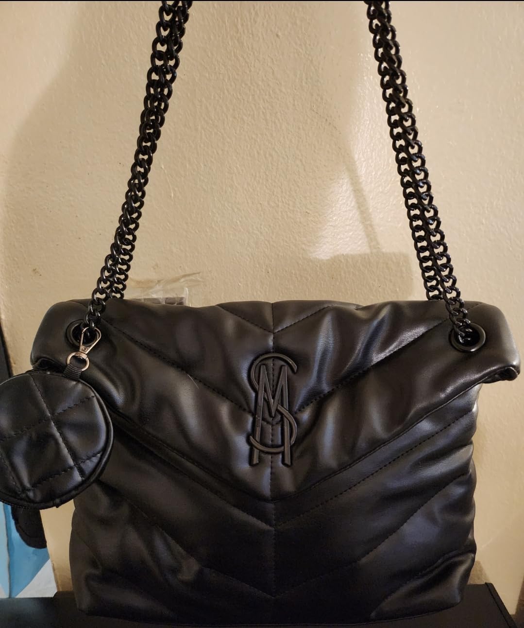 Steve Madden Womens Britta Chevron Quilt Shoulder Bag - Customer Photo 1