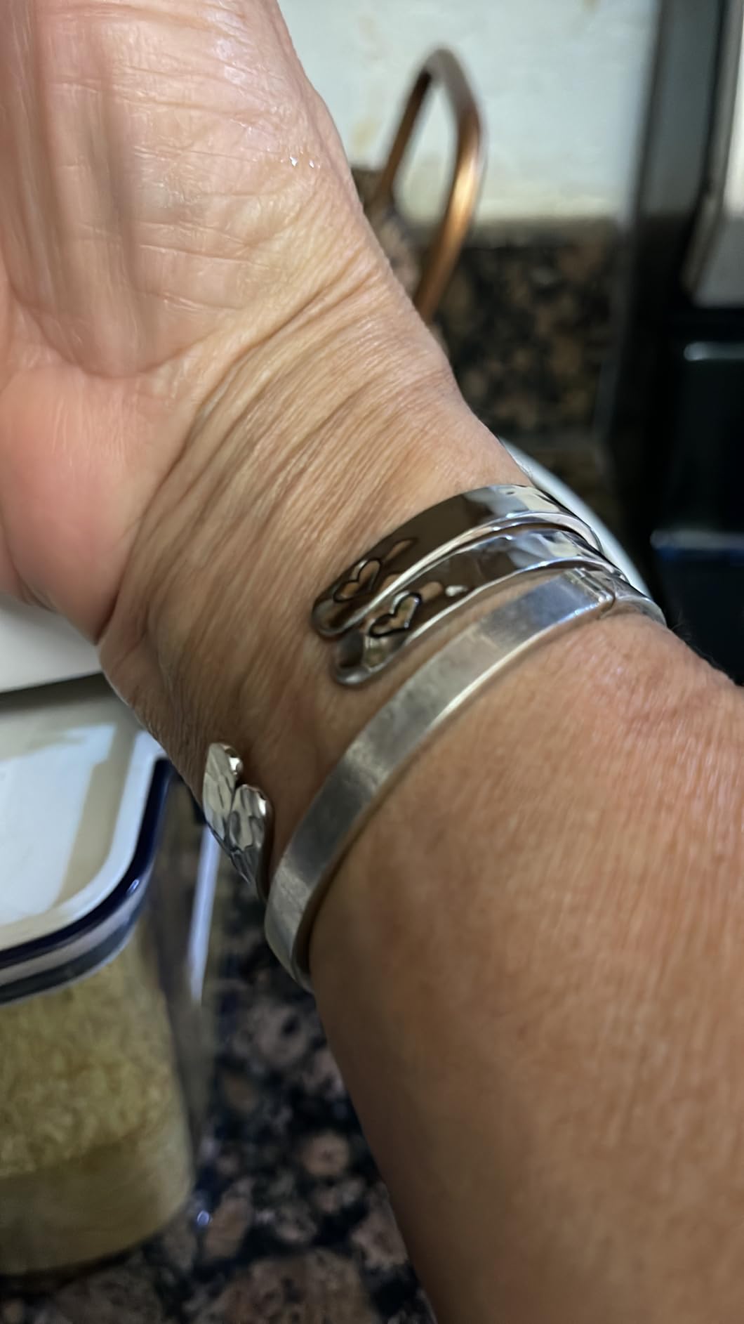 Carviell Engraved Cuff Bracelets for Women – Inspirational, Friendship, Love, Mom, Daughter, Sister, Christian, Graduation, Memorial & Wedding Gifts – 80+ Phrases – Stainless Steel, Gift-Ready - Customer Photo 3