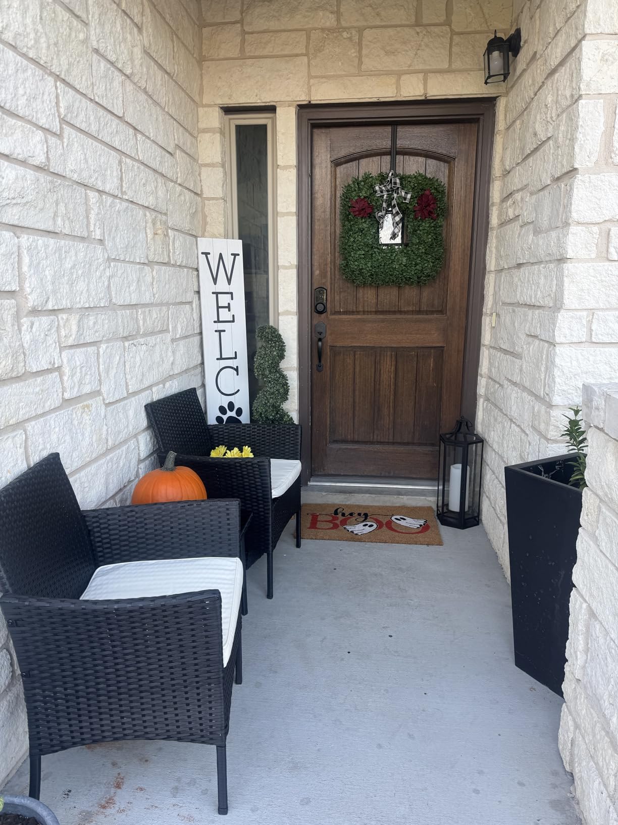 FDW Wicker Outdoor Furniture Patio Furniture Set of 3 Rattan Patio Chairs Outdoor Chairs Patio Conversation Set with Coffee Table for Yard Backyard Lawn Porch Poolside Balcony,Black - Customer Photo 2