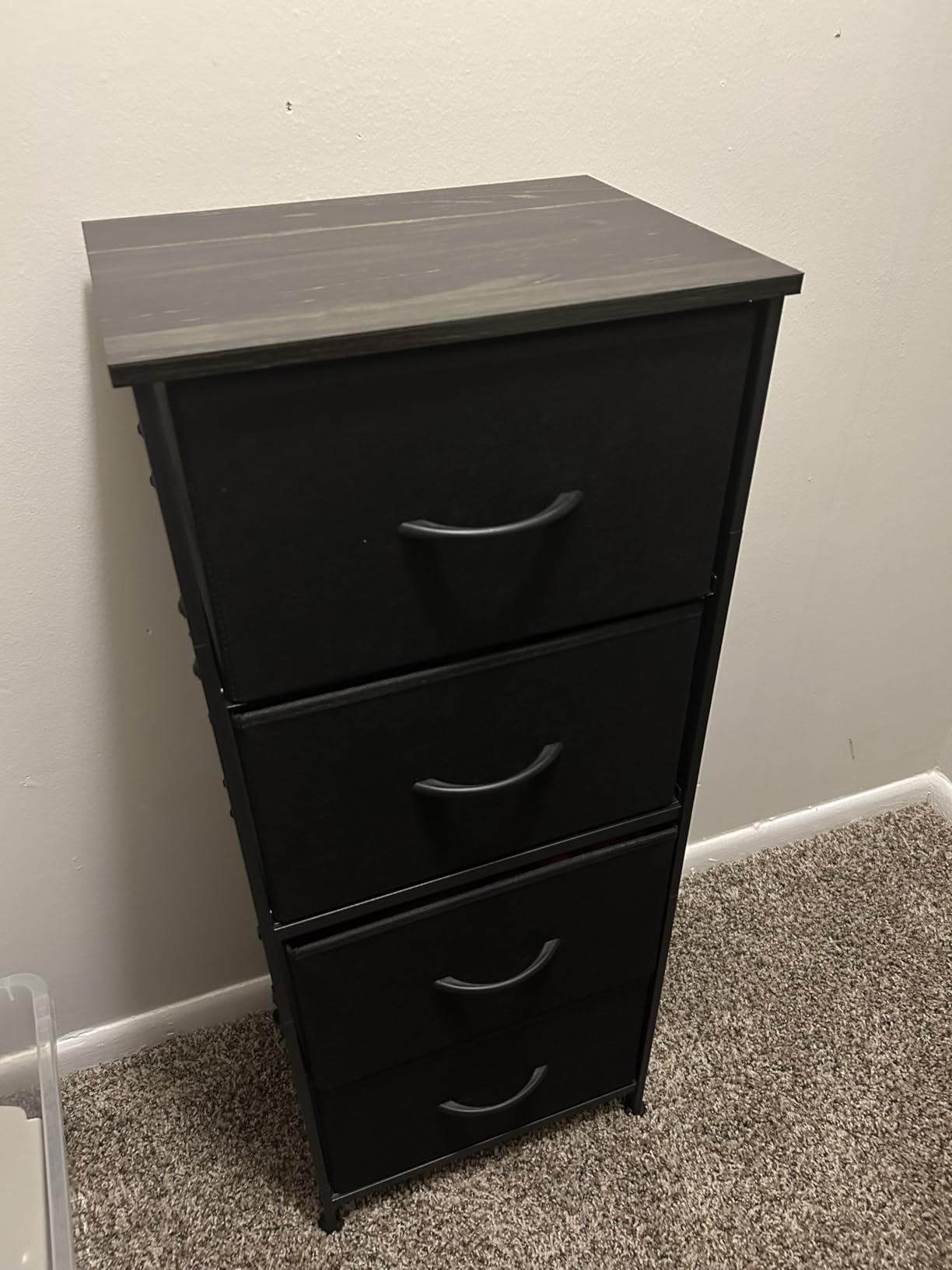 WLIVE Dresser with 4 Drawers, Fabric Storage Tower, Organizer Unit for Bedroom, Hallway, Entryway, Closets, Sturdy Steel Frame, Wood Top, Easy Pull Handle, Charcoal Black - Customer Photo 2