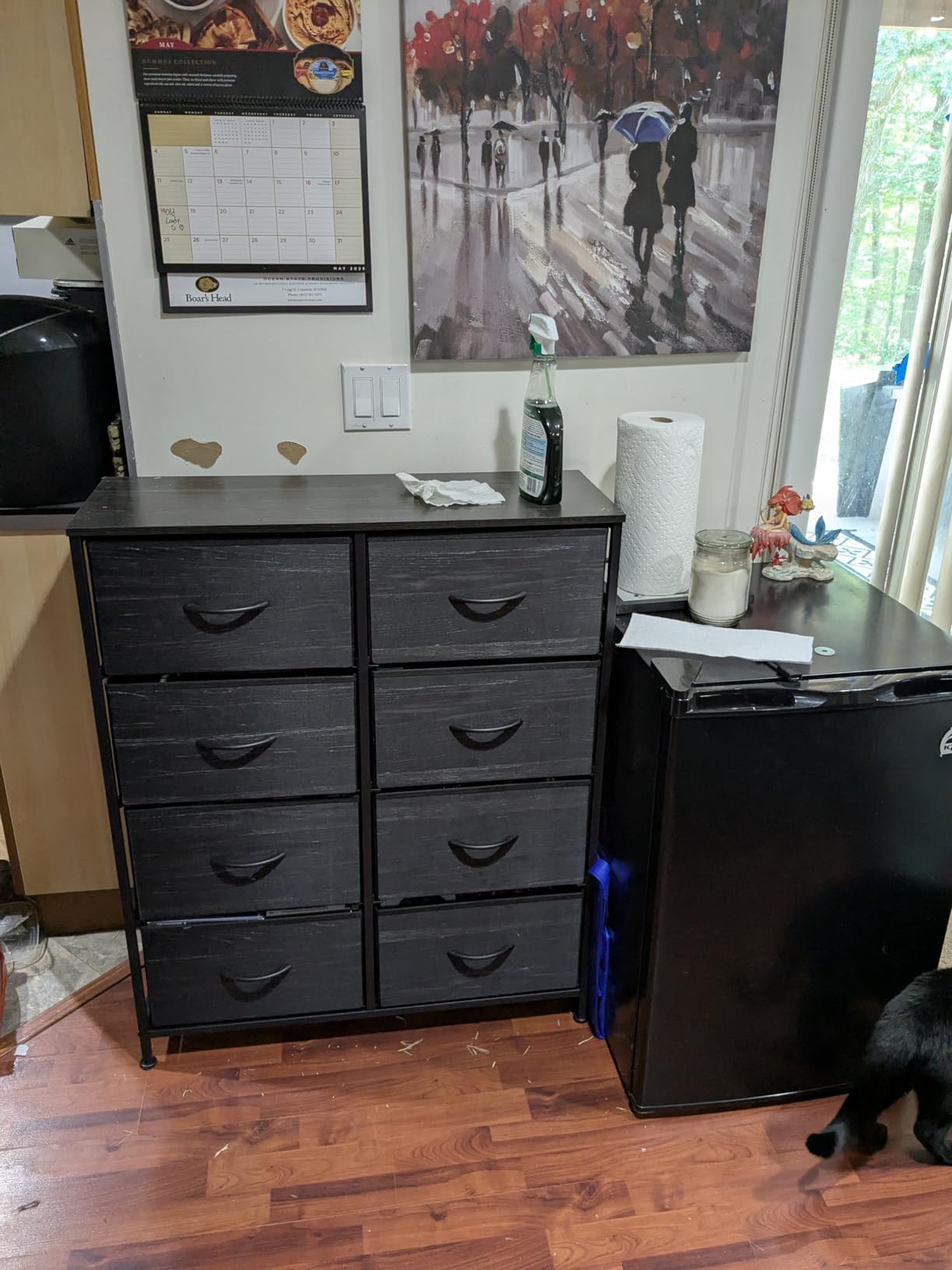 WLIVE Fabric Dresser for Bedroom, Tall Dresser with 8 Drawers, Storage Tower with Fabric Bins, Double Dresser, Chest of Drawers for Closet, Living Room, Hallway, Charcoal Black - Customer Photo 2