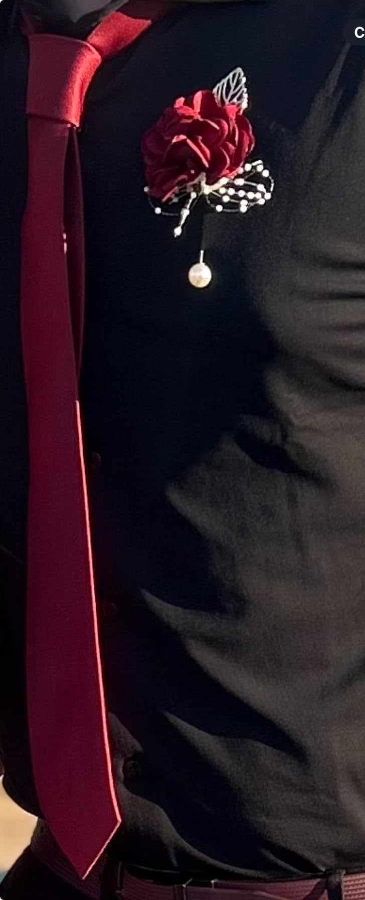 KOOELLE Men's Ties Solid Pure Color Plain Neckties Formal Black Ties For Men - Customer Photo 2