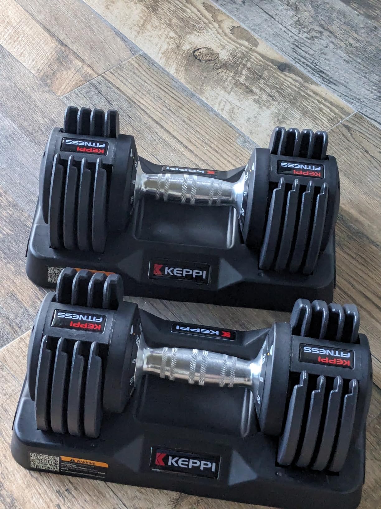 Keppi Adjustable Dumbbells Set-25lb/40lb/55lb/60lb, Anti-Slip Metal Fast Adjust Weight Handle, Exercise & Fitness for Full Body Workout - Adjustable Dumbbell Series Customer Review Keppi Adjustable Dumbbells Set-25lb/40lb/55lb/60lb, Anti-Slip Metal Fast Adjust Weight Handle, Exercise & Fitness for Full Body Workout - Adjustable Dumbbell Series - Customer Photo 4