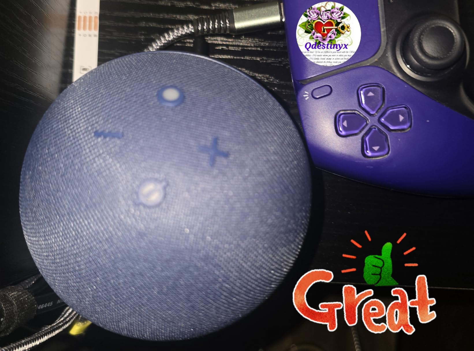 Amazon Echo Dot (newest model), Vibrant sounding Alexa speaker, Great for bedrooms, dining rooms and offices, Glacier White - Customer Photo 4