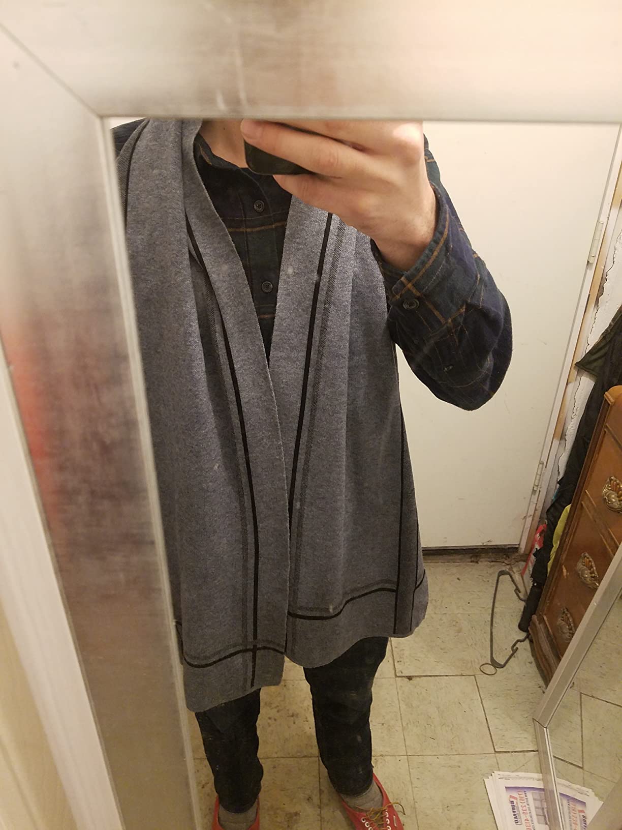 Villand Luxurious Mens Striped Merino Wool Scarf - Gift Box Wrapped Winter Soft Warm Thick Knitted Neckwear for Men - Customer Photo 1